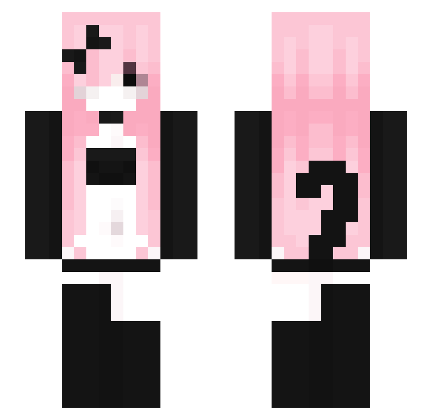 Discra Minecraft skin, front and back view