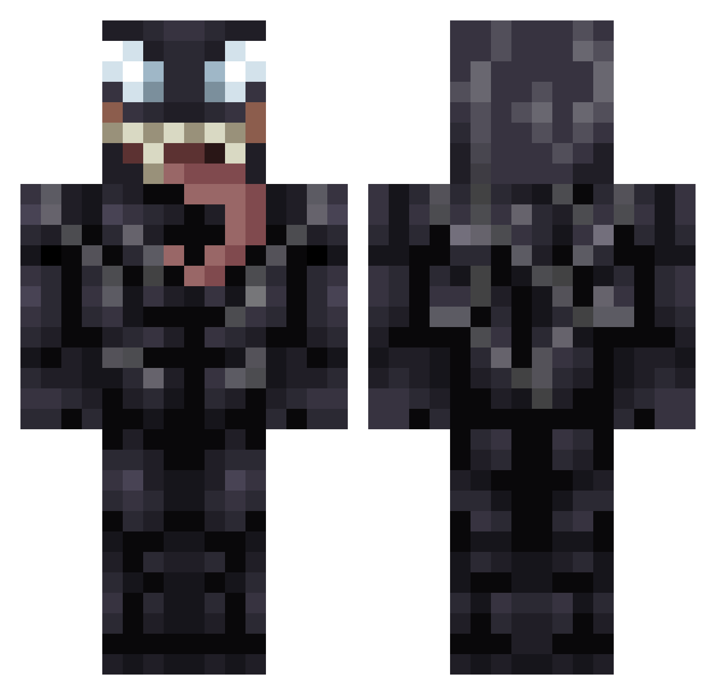 XXTeaBoneXX Minecraft skin, front and back view