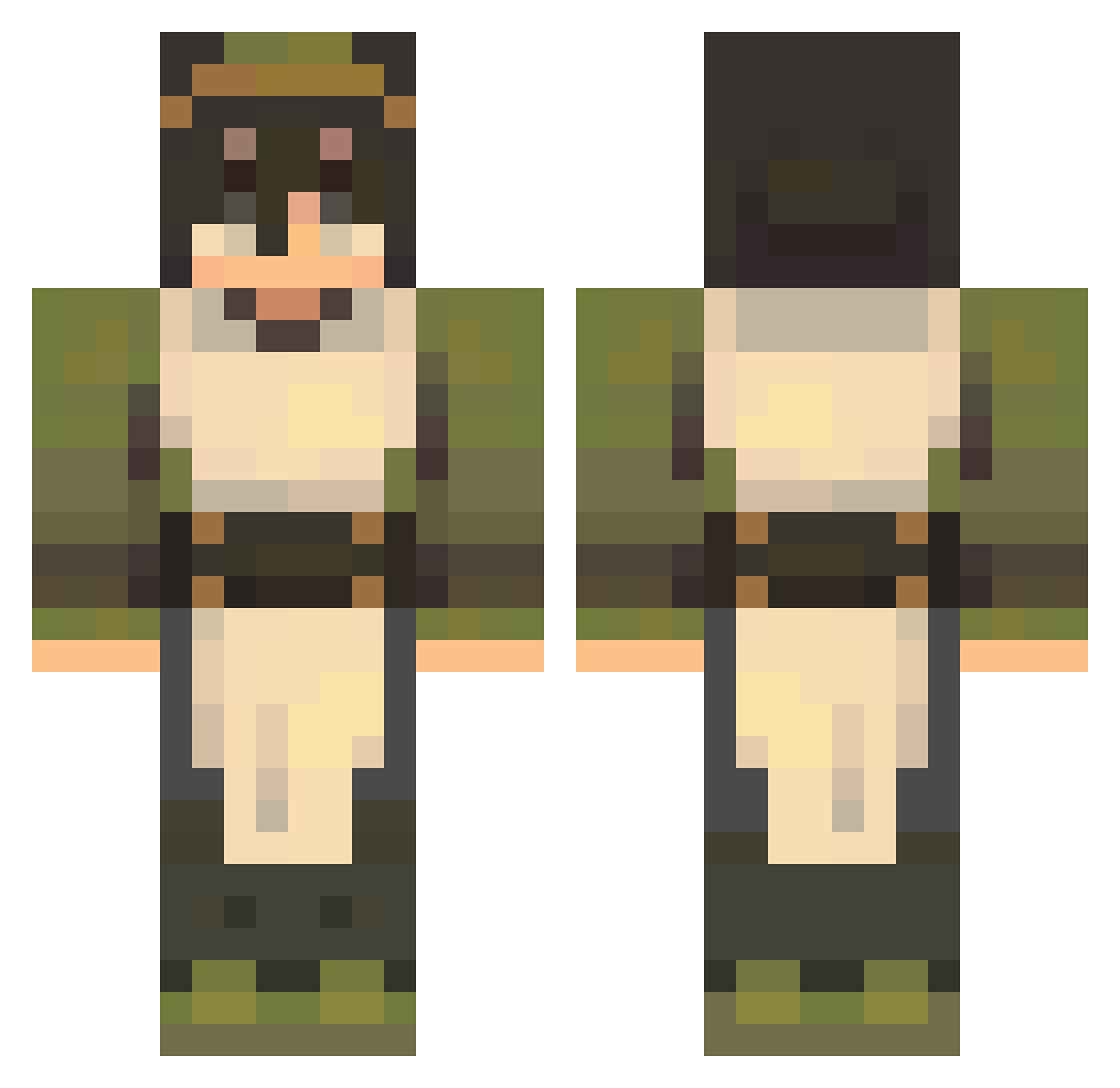 Brenno0 Minecraft skin, front and back view