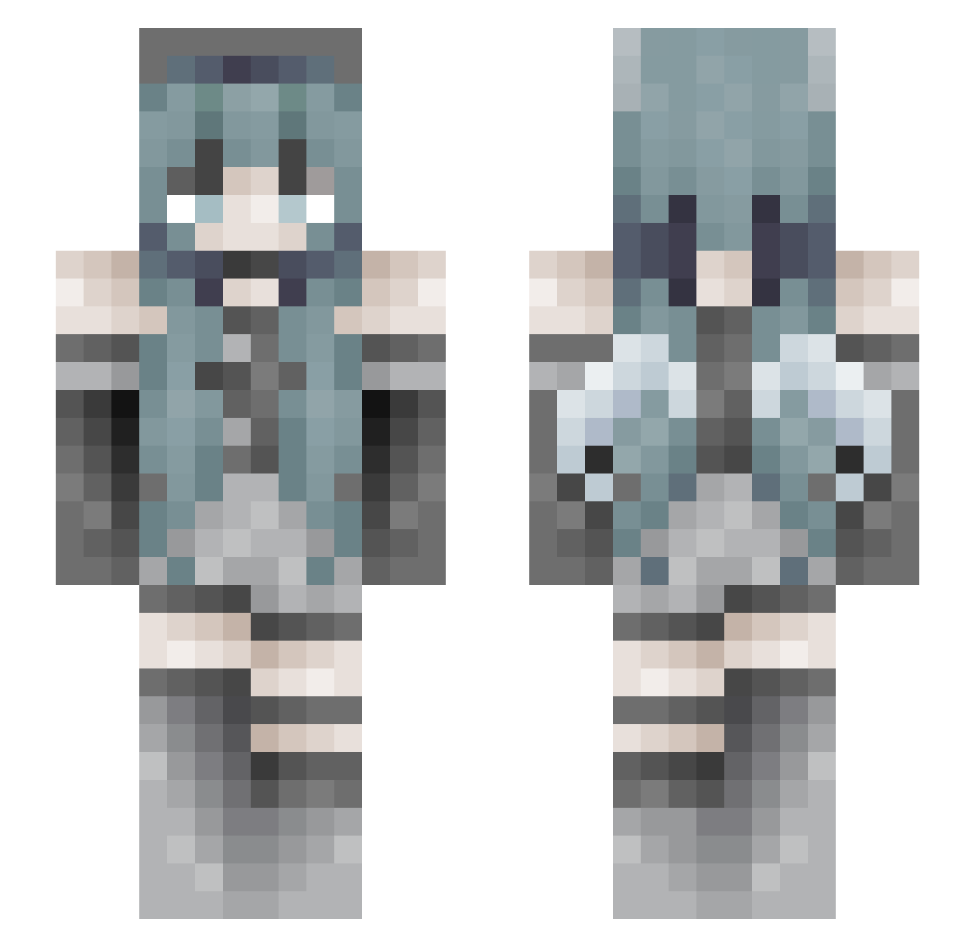 TenZ_ed Minecraft skin, front and back view