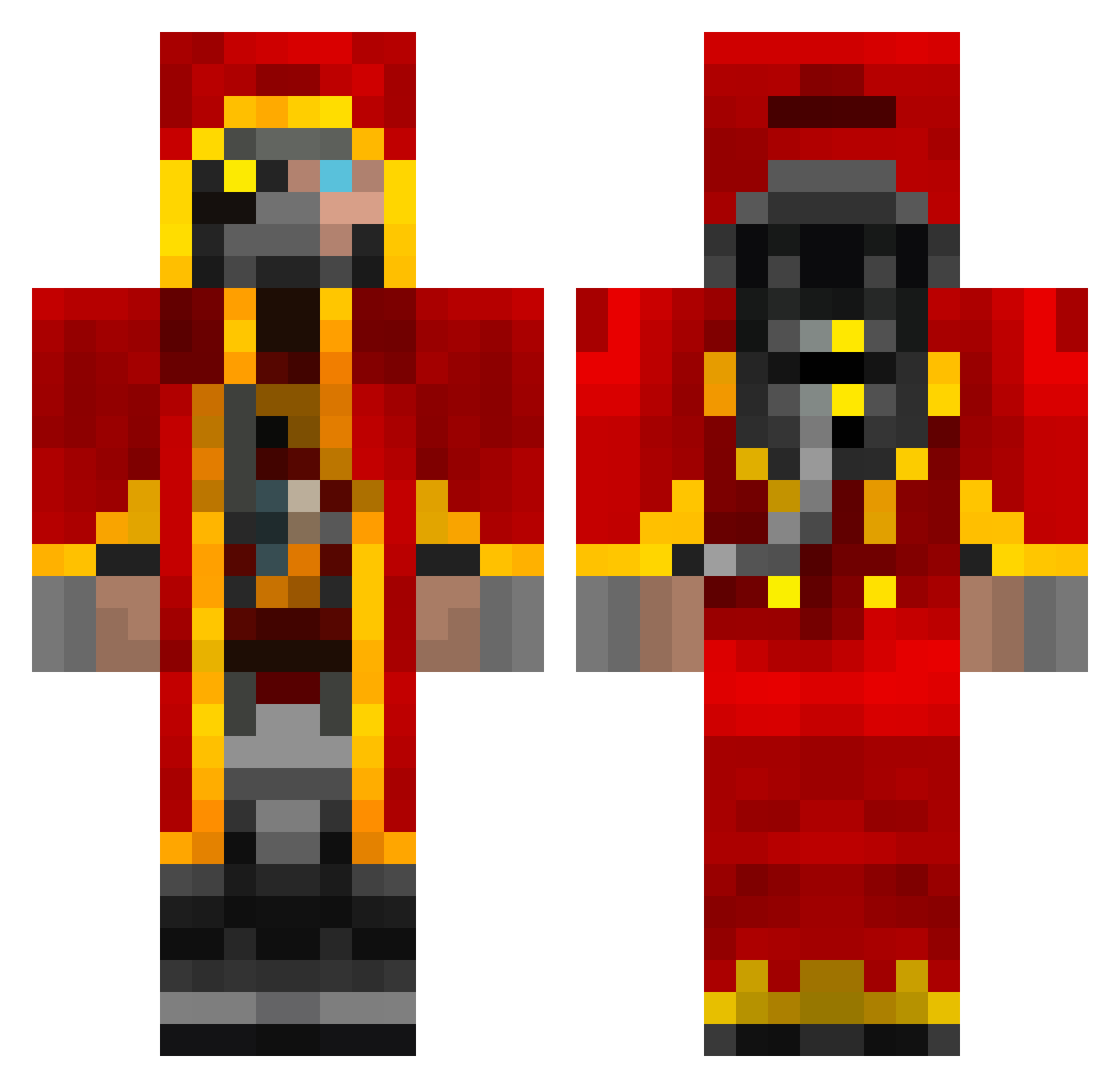 Nexiox Minecraft skin, front and back view