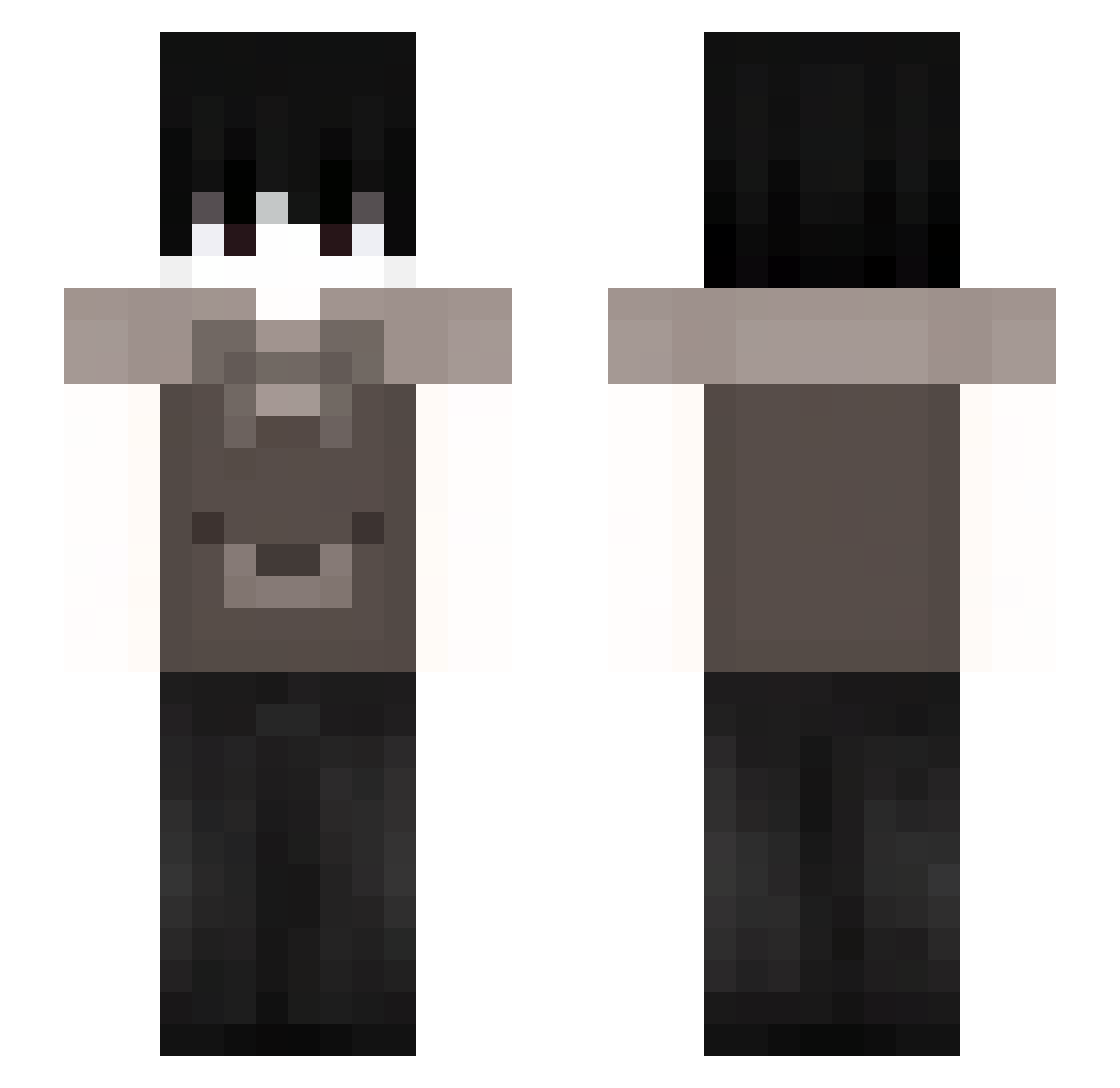 ackxl Minecraft skin, front and back view