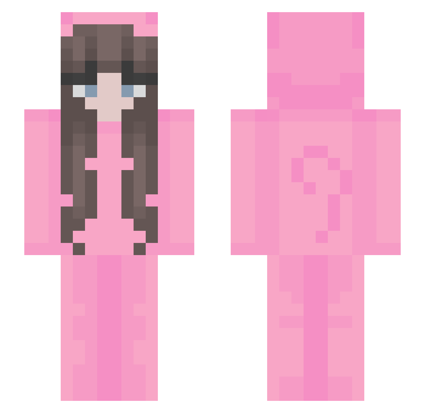 SHUZYA Minecraft skin, front and back view