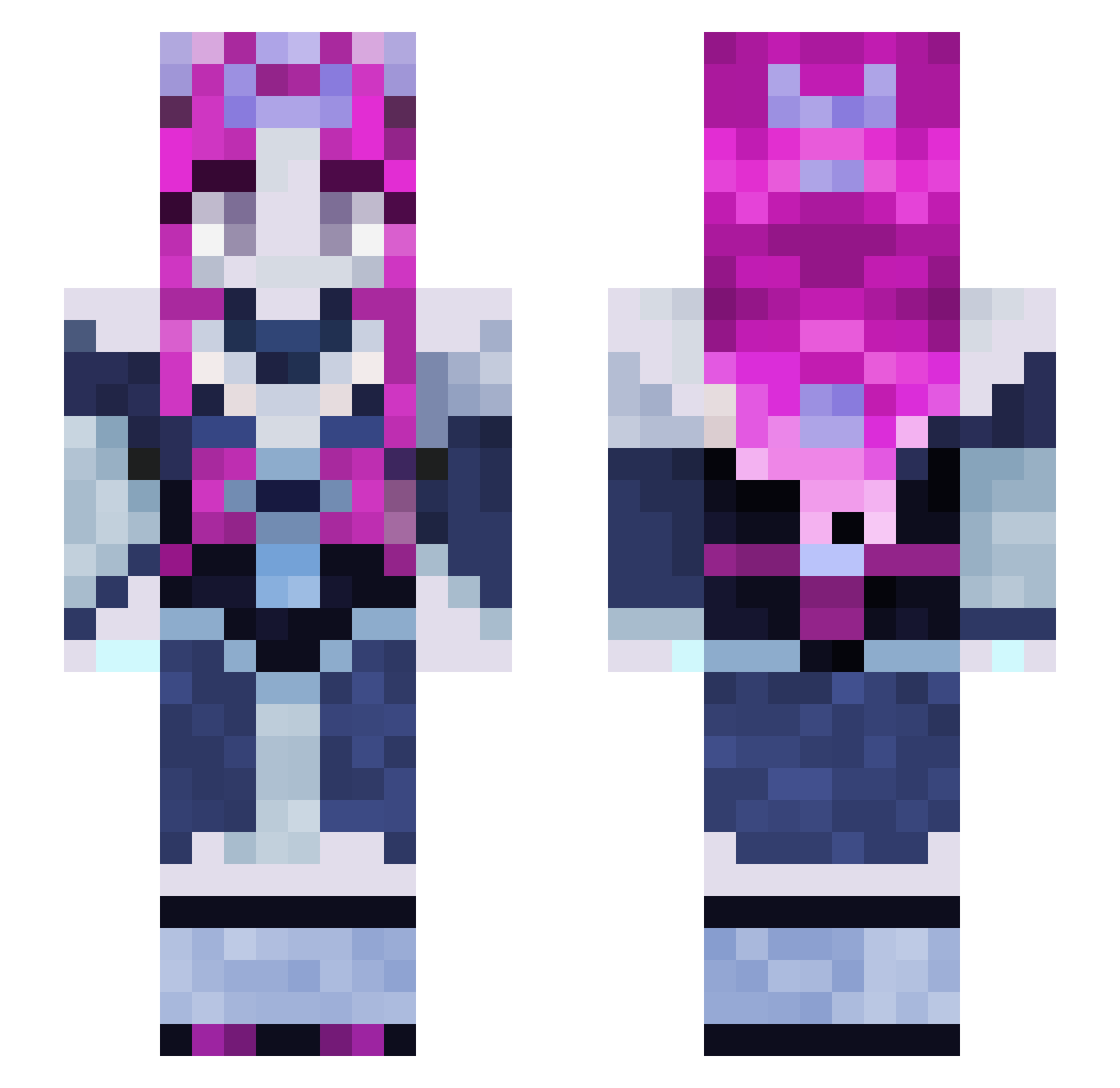 deedee Minecraft skin, front and back view