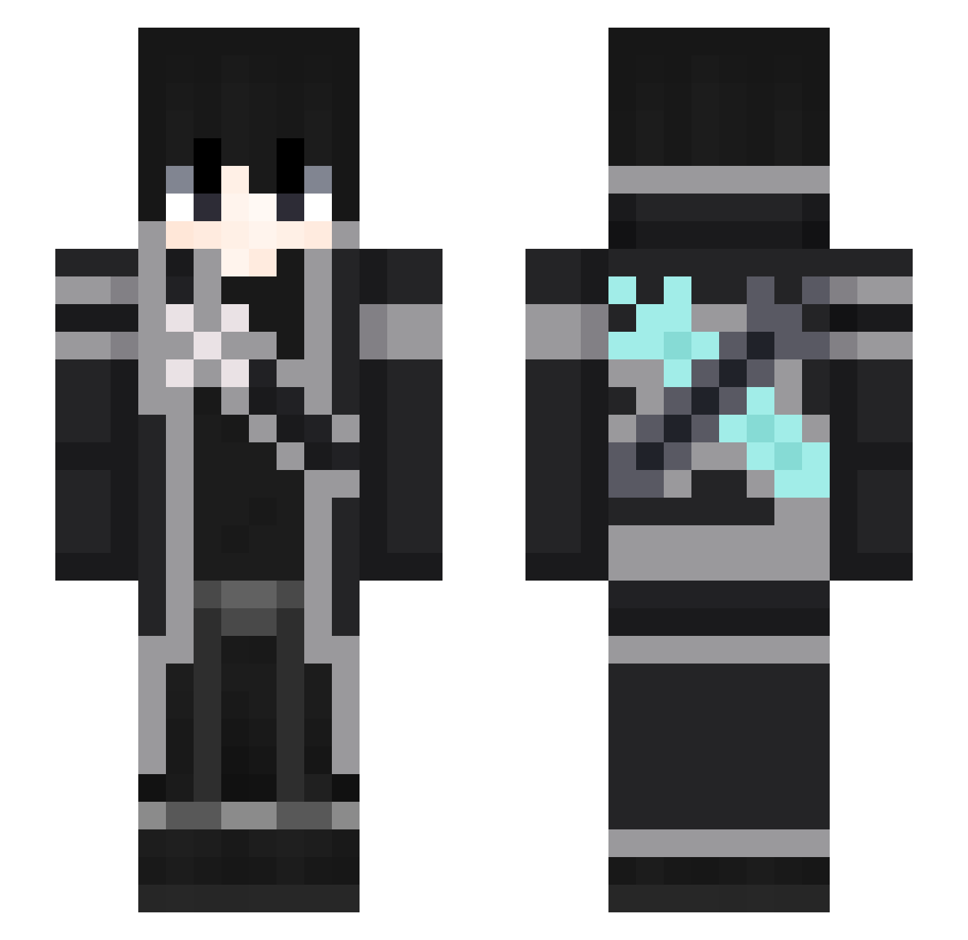 Distrad Minecraft skin, front and back view