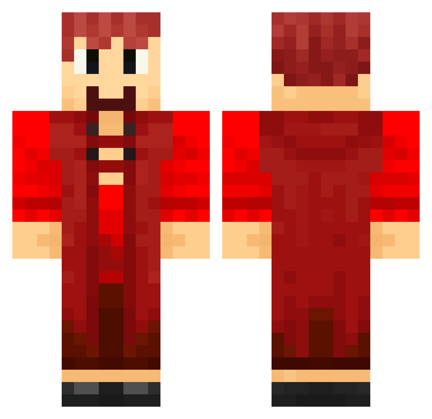 Theironboi83 Minecraft skin, front and back view