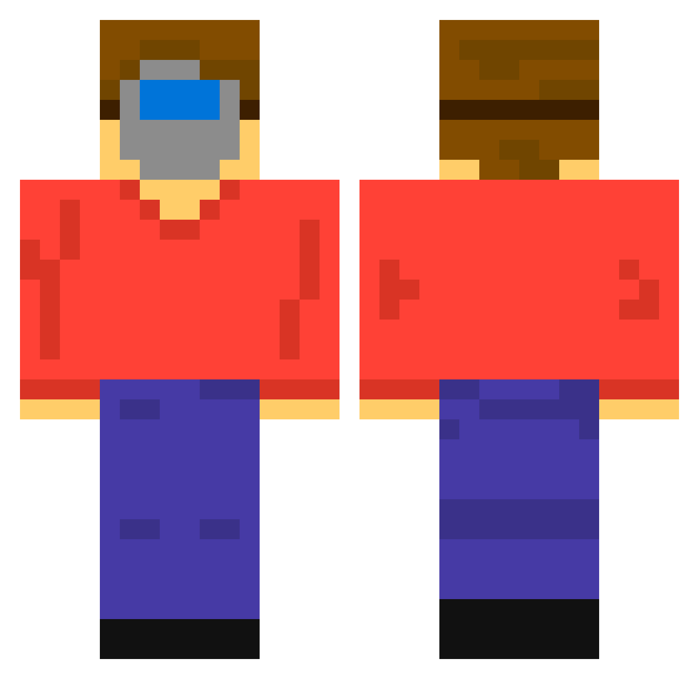 UkrKet Minecraft skin, front and back view