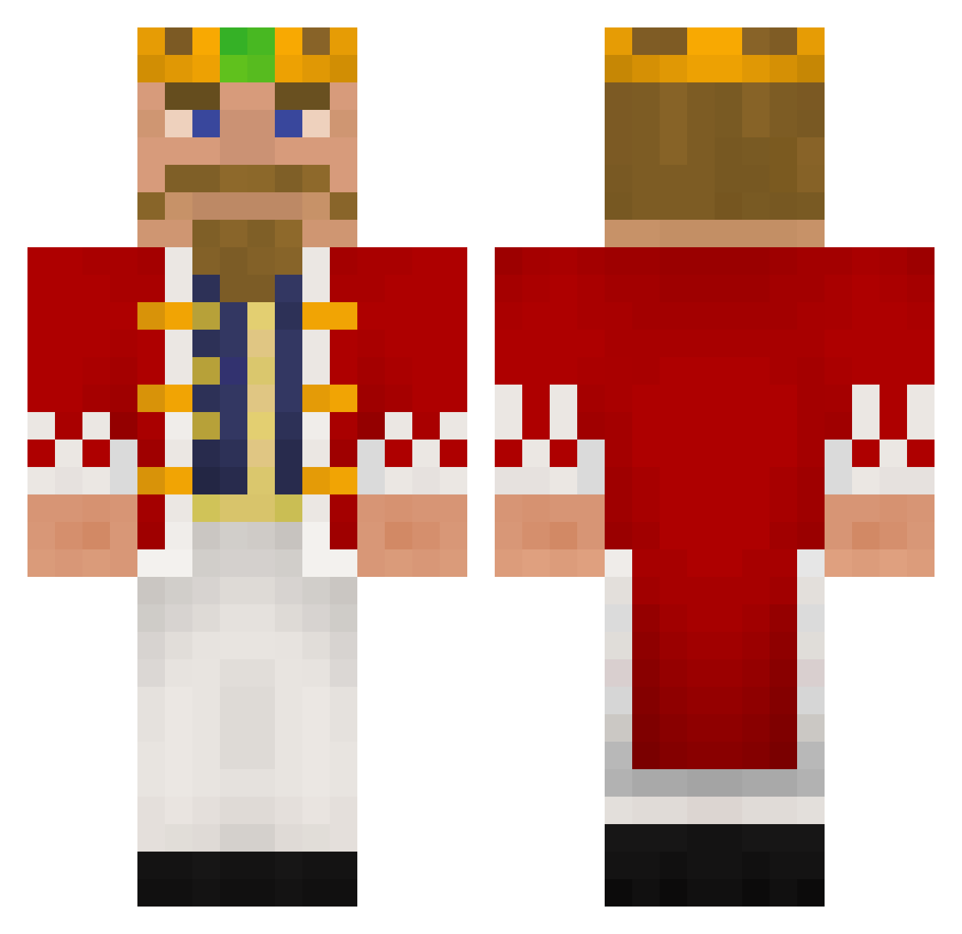 Billingsley Minecraft skin, front and back view