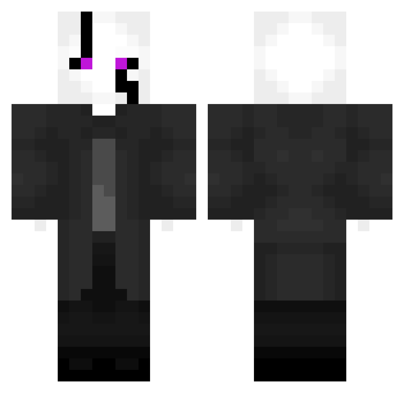 Wolfyro Minecraft skin, front and back view