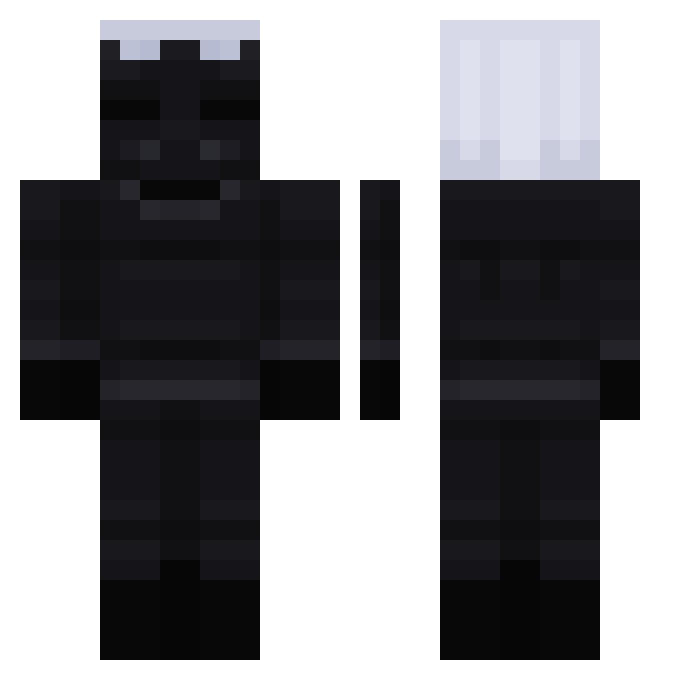 PtitMonstr Minecraft skin, front and back view