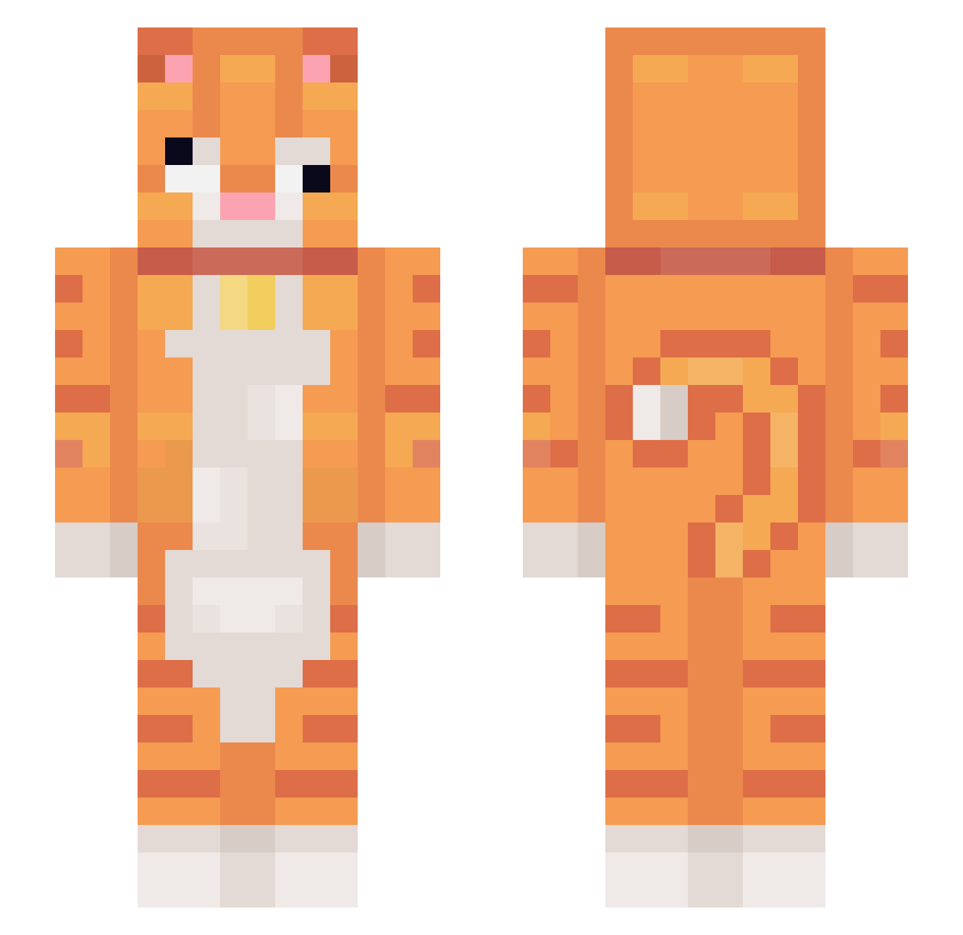 kittylittyyitty Minecraft skin, front and back view