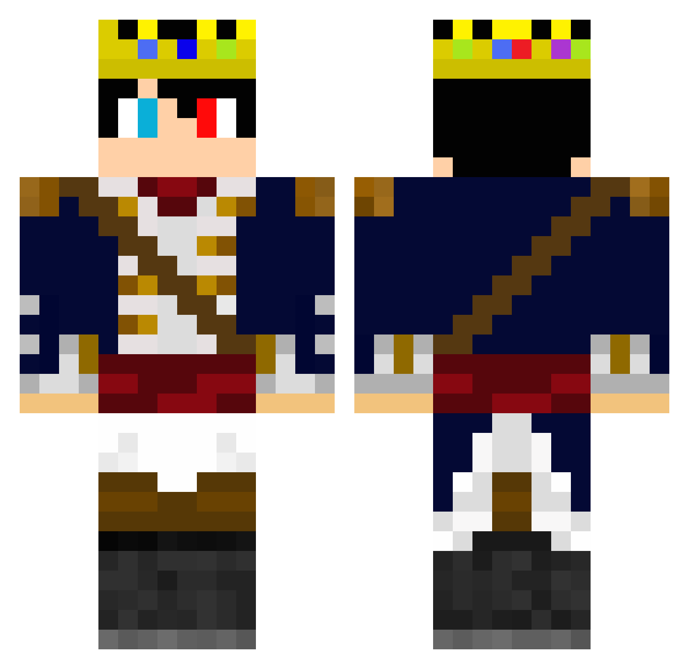 Jackmine08 Minecraft skin, front and back view