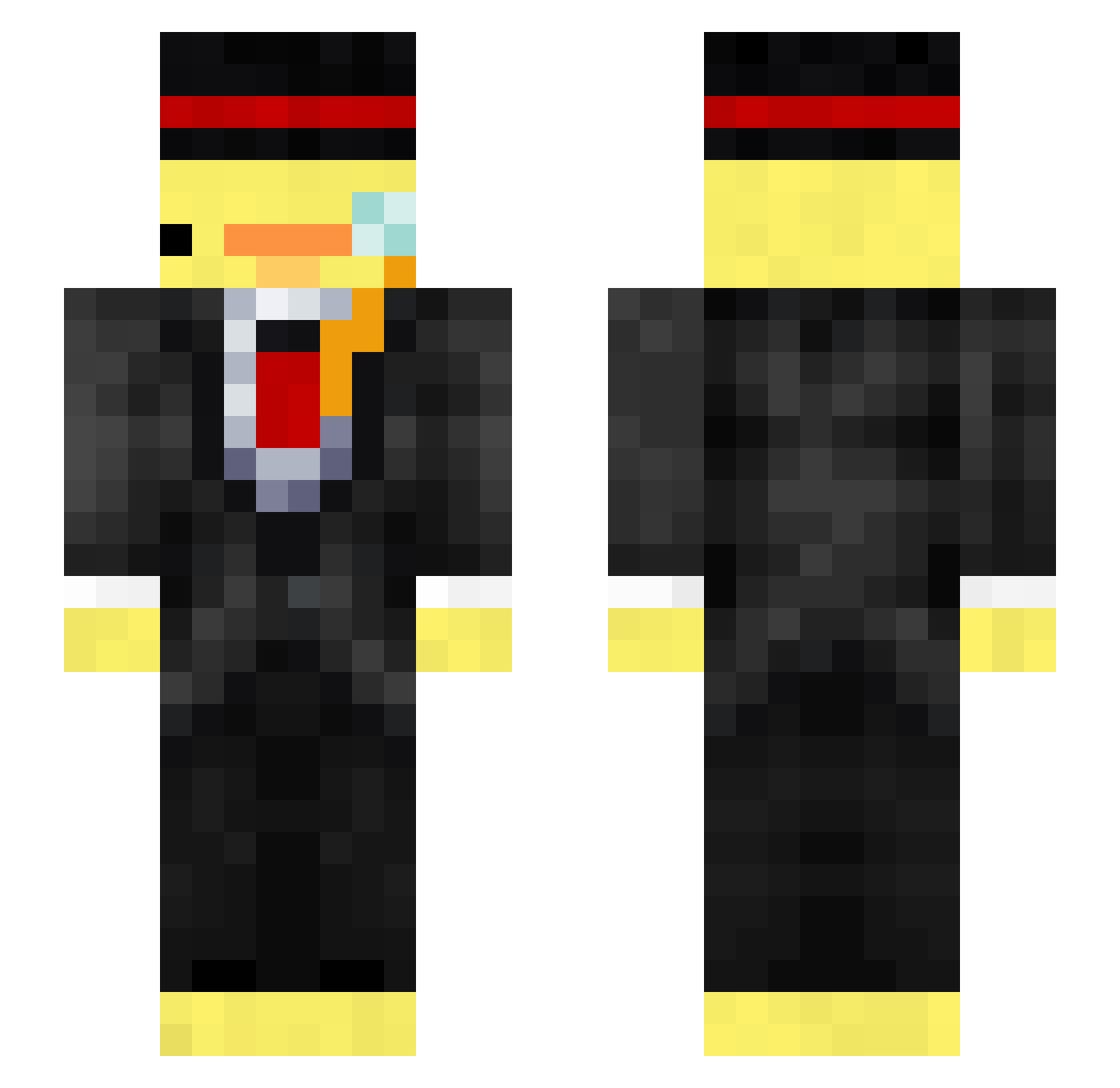 SuperiorOwl Minecraft skin, front and back view