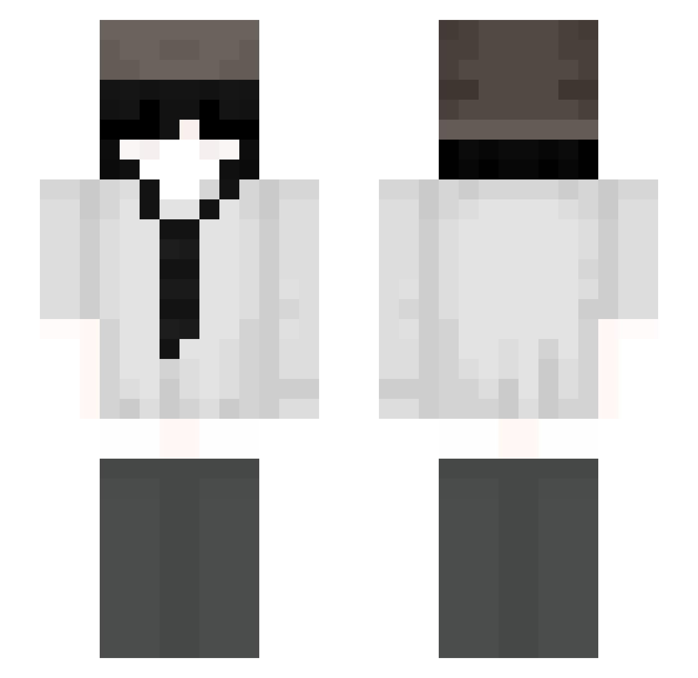 Rosnixx Minecraft skin, front and back view