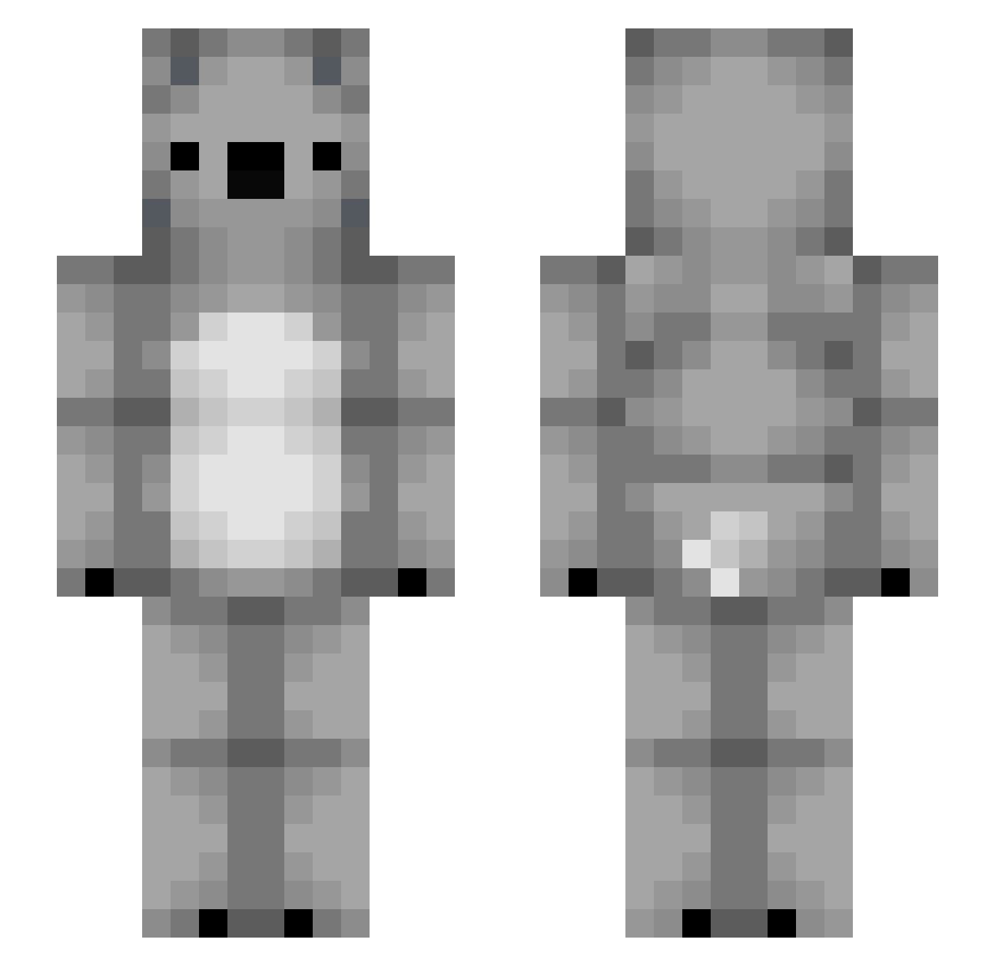 Raparperi_ Minecraft skin, front and back view