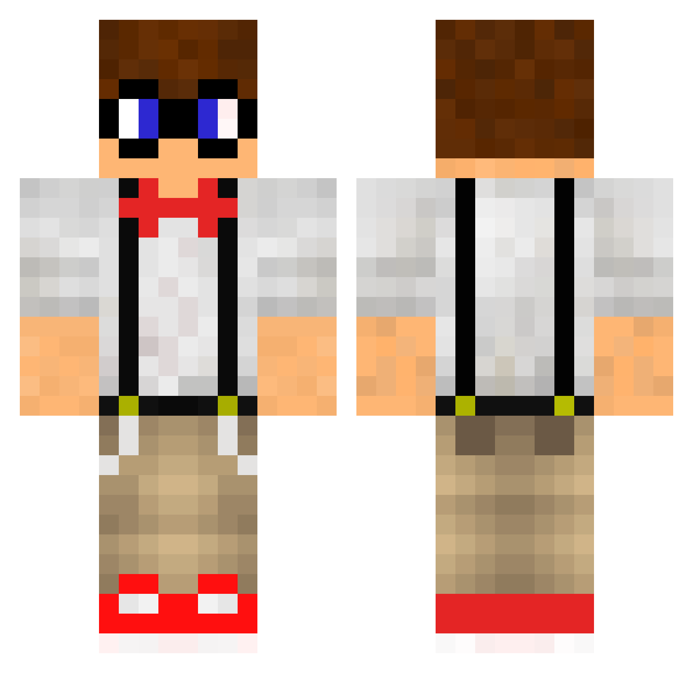 Trust Minecraft skin, front and back view