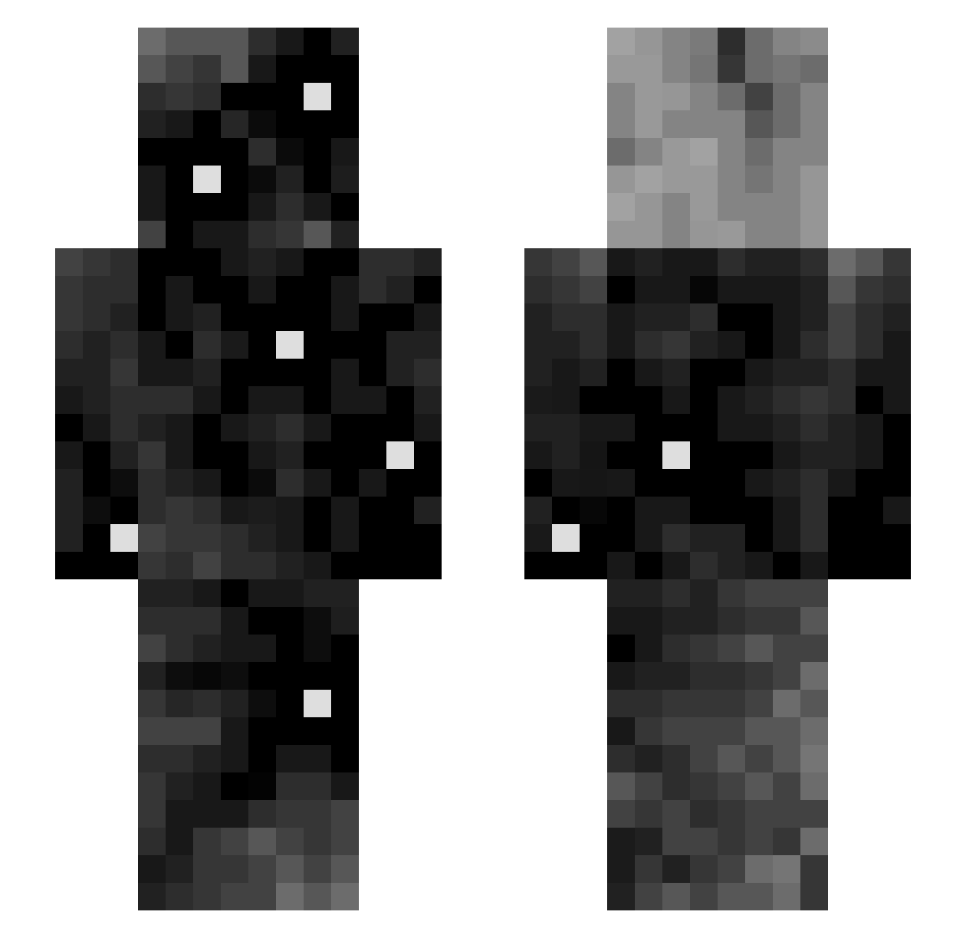 Bawwey Minecraft skin, front and back view