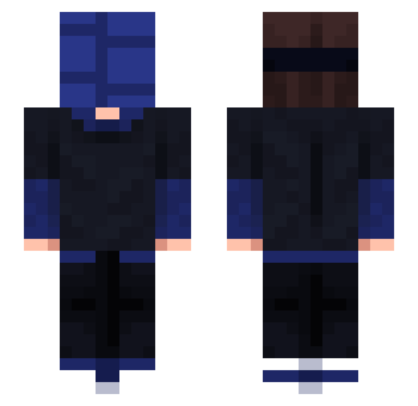 ItzPrada Minecraft skin, front and back view