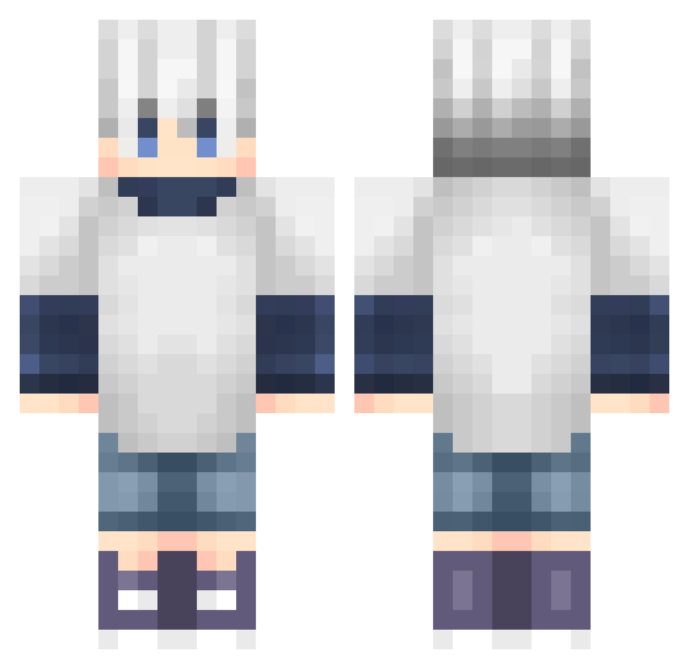 Vapebox Minecraft skin, front and back view