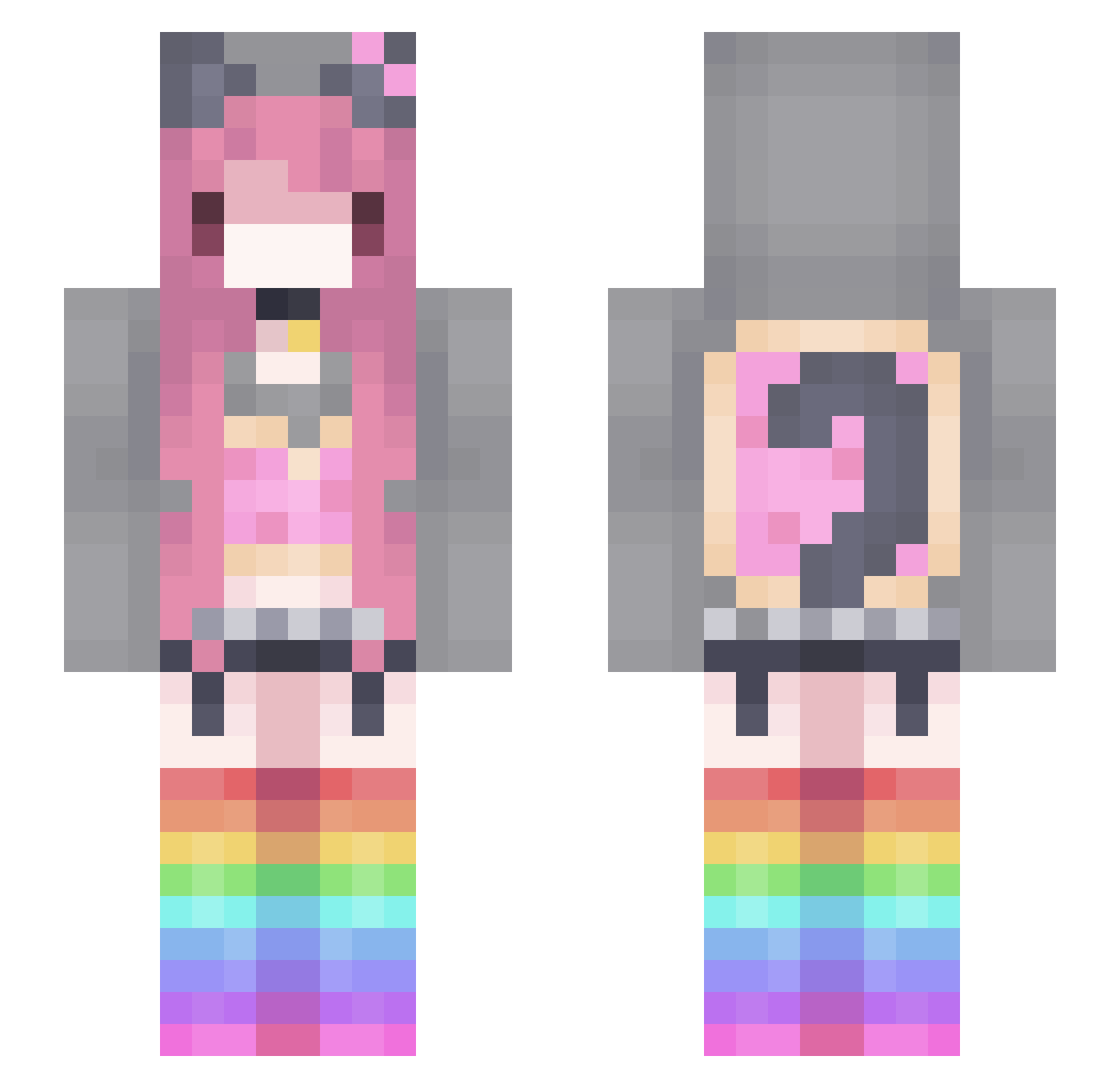 rraaiin Minecraft skin, front and back view