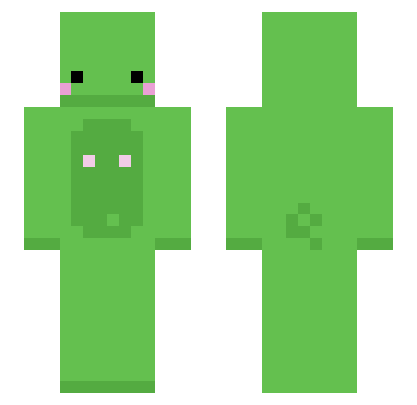 slugfrog Minecraft skin, front and back view