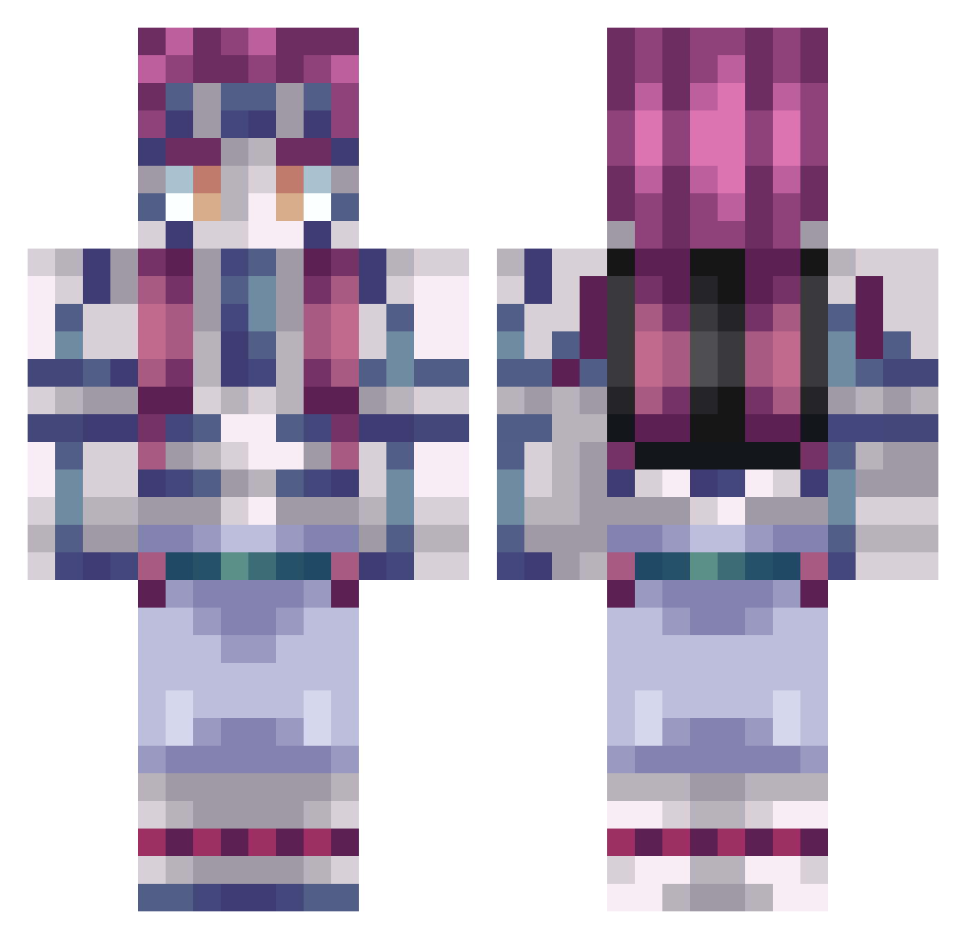 Wyldcent Minecraft skin, front and back view