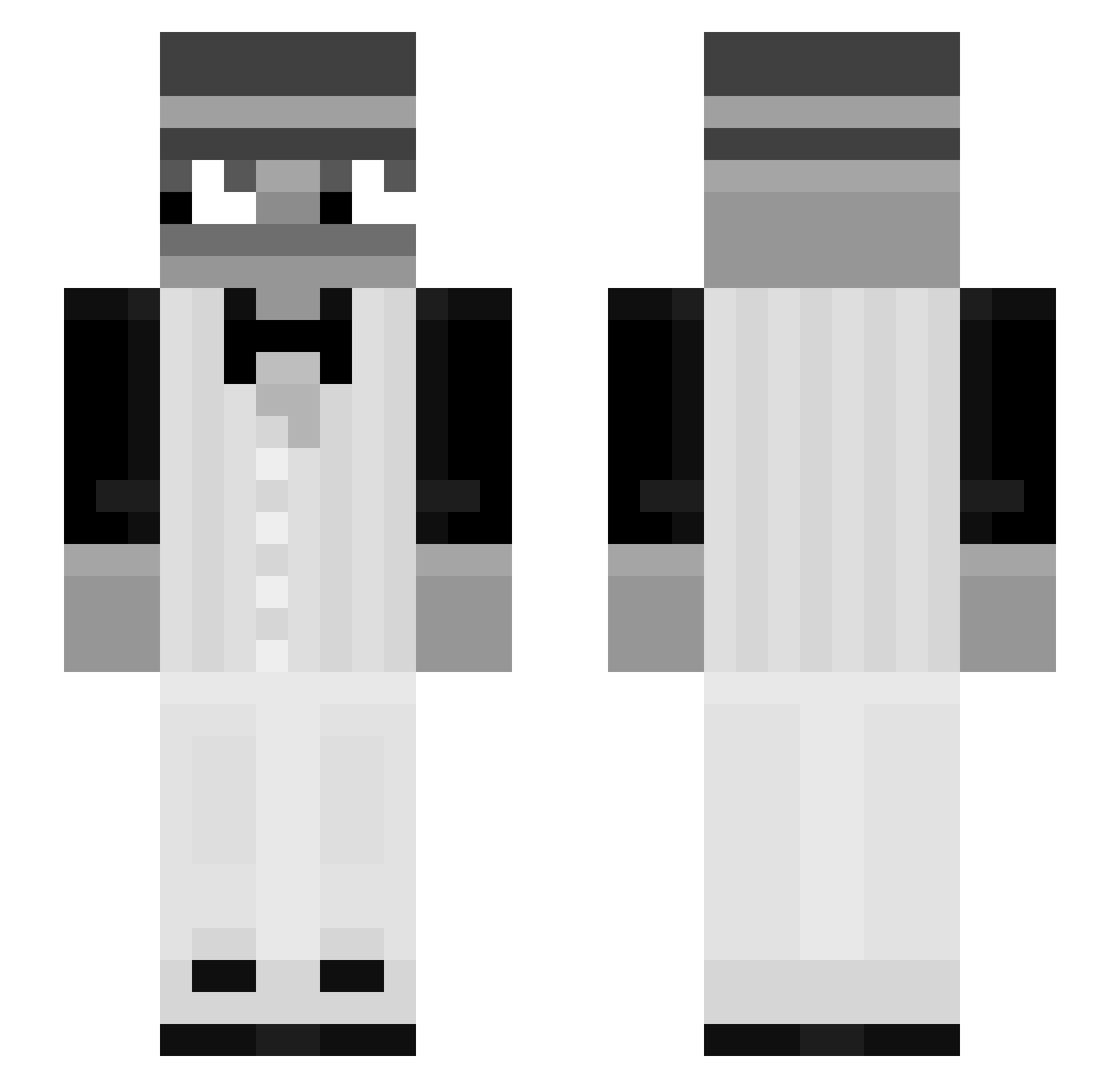 Firstkiller124 Minecraft skin, front and back view