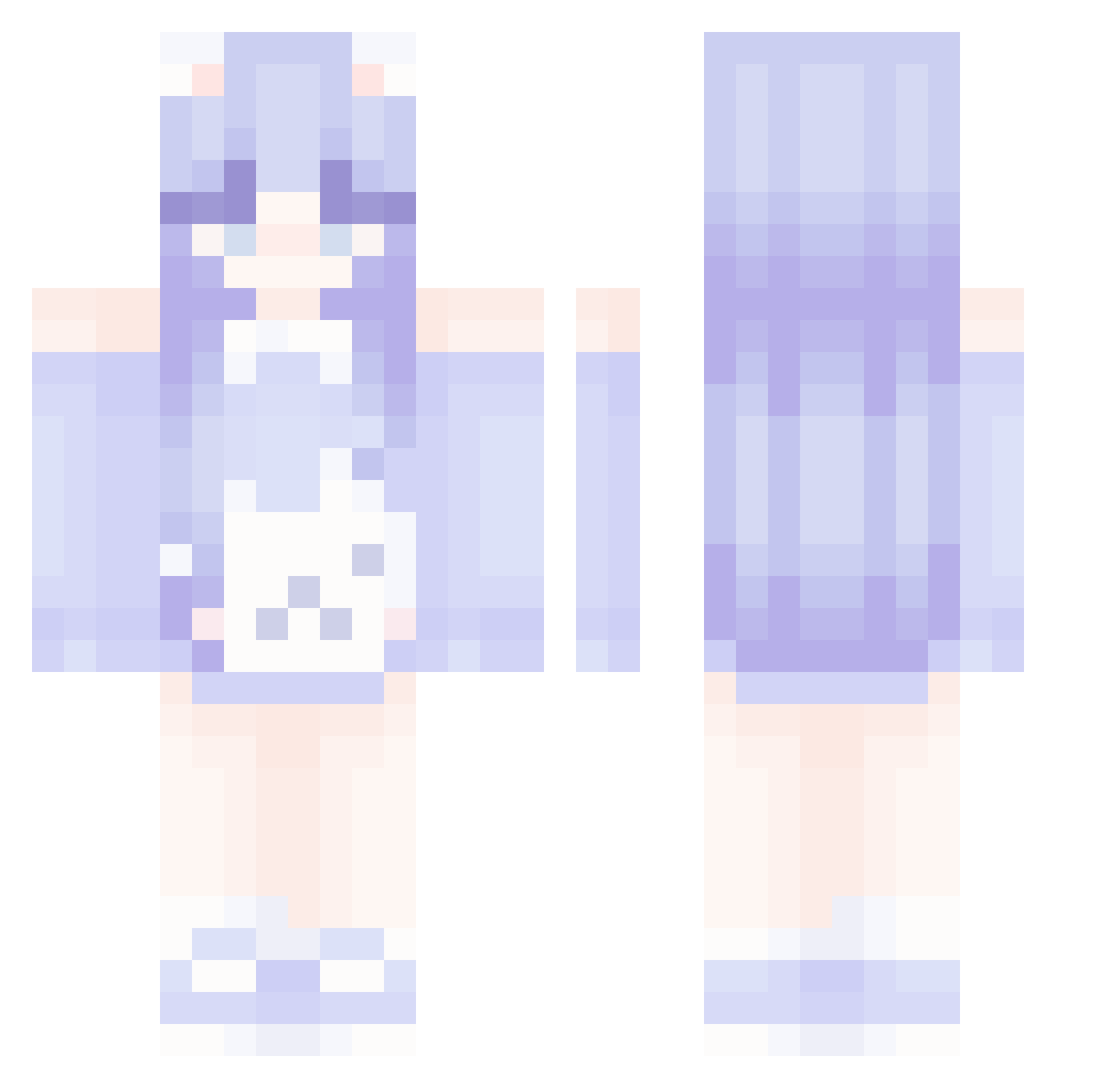 sharon1314 Minecraft skin, front and back view