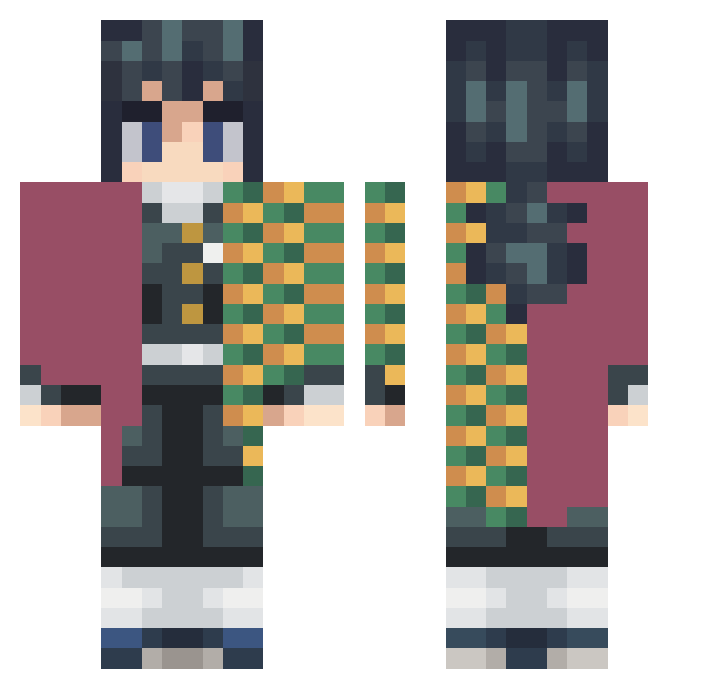 Unspeakable474 Minecraft skin, front and back view