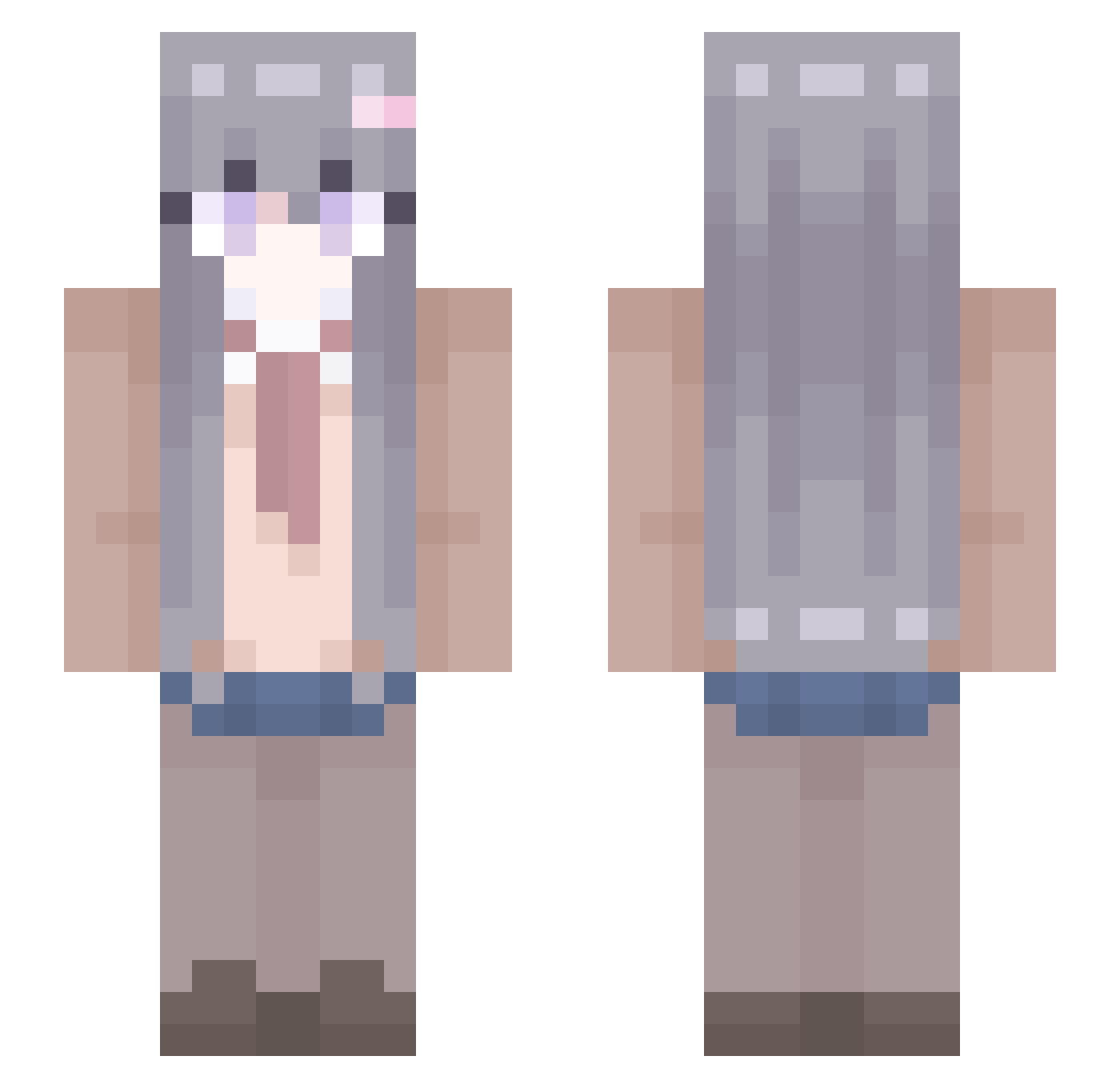 Bar7a Minecraft skin, front and back view