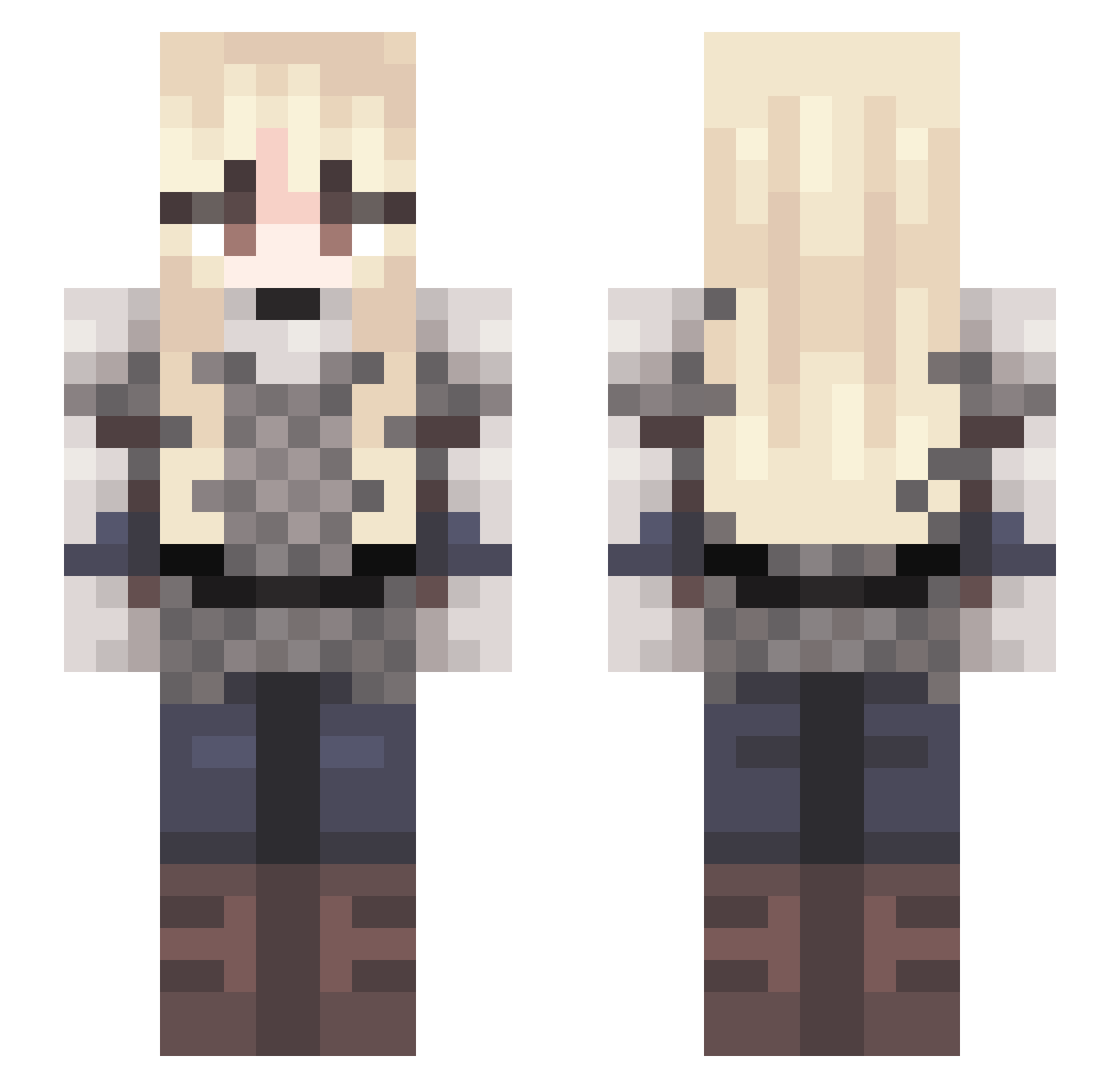 smartblondie Minecraft skin, front and back view