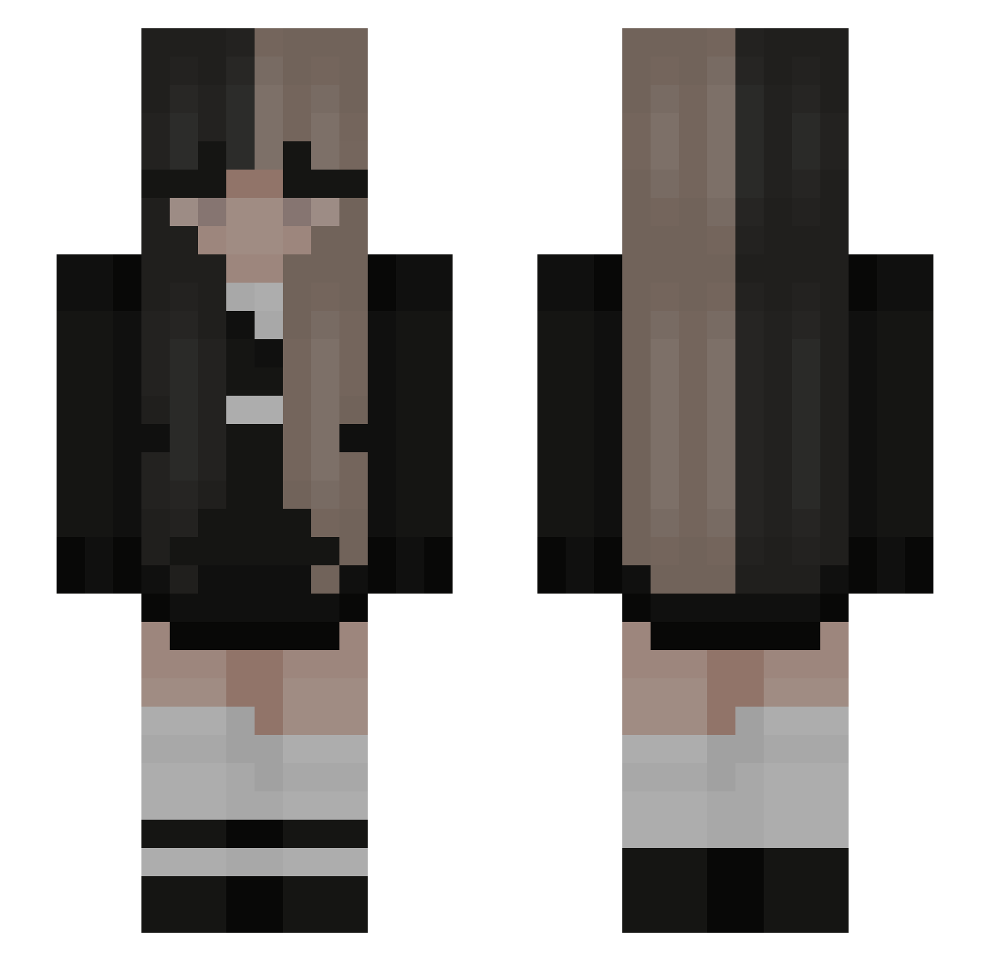 Deena Minecraft skin, front and back view