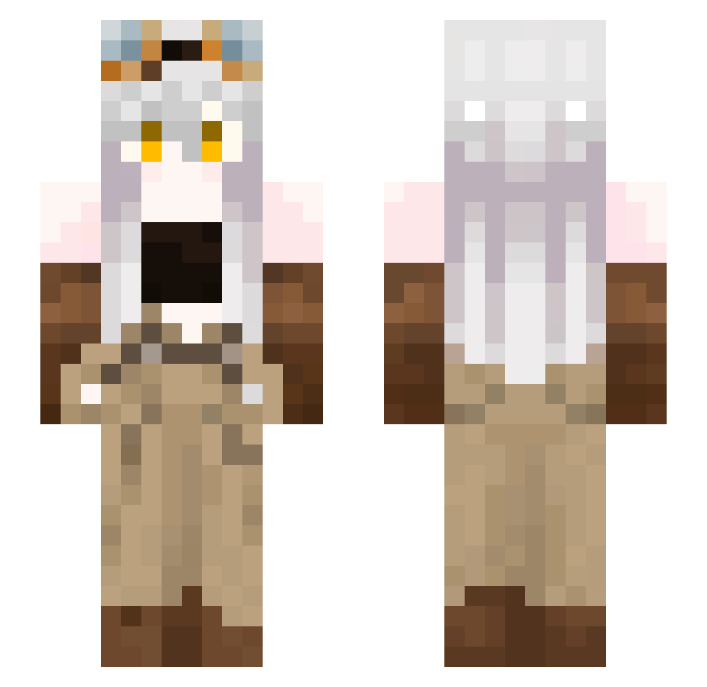 HedaHoshizora Minecraft skin, front and back view