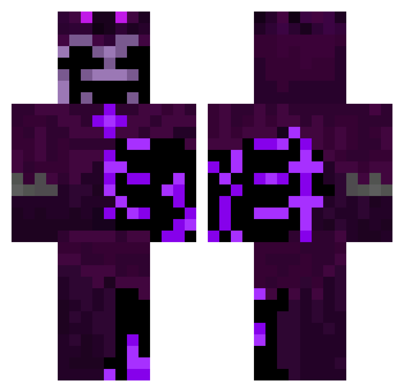 zoul_ztealr Minecraft skin, front and back view