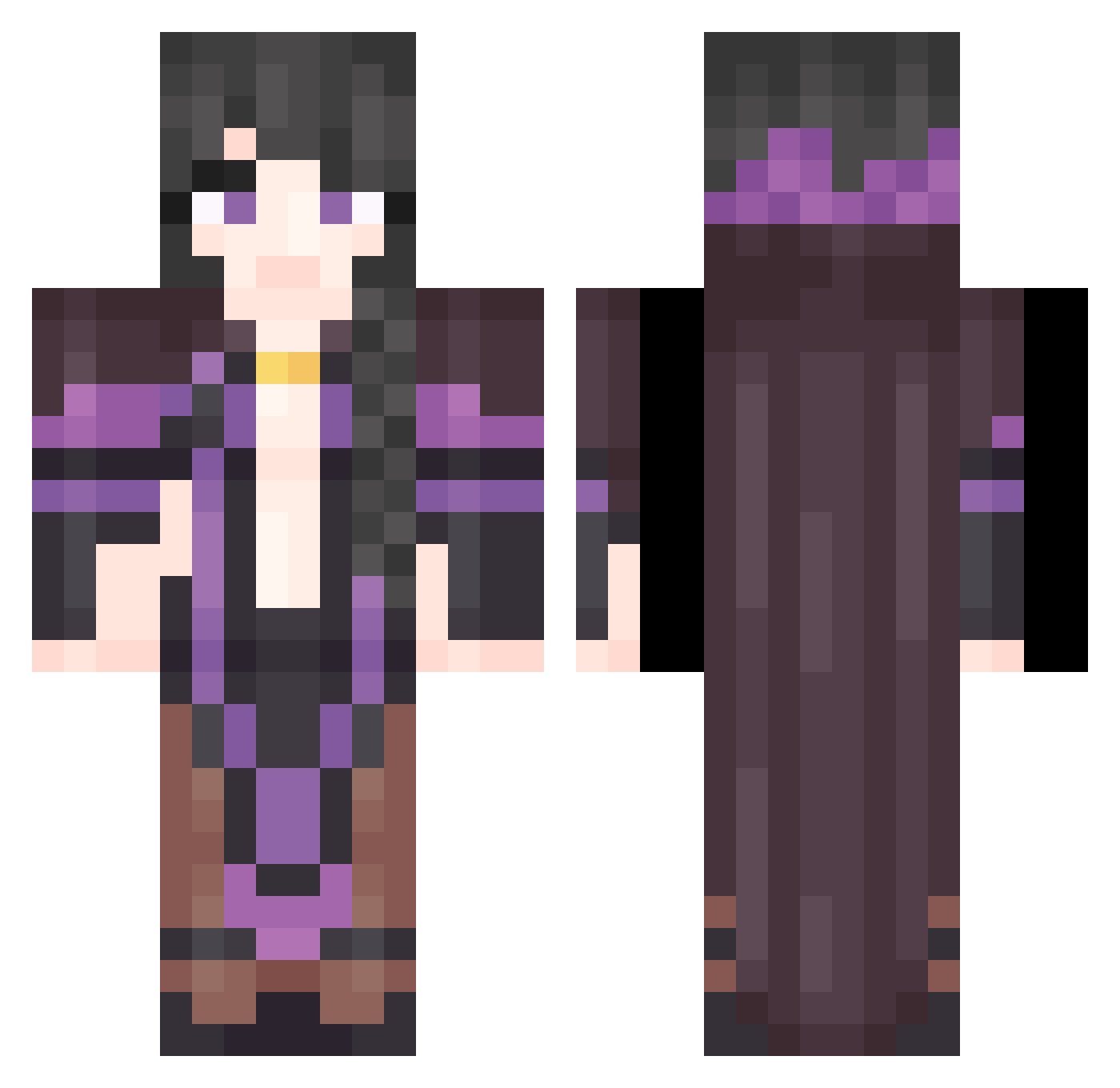 lsebu Minecraft skin, front and back view