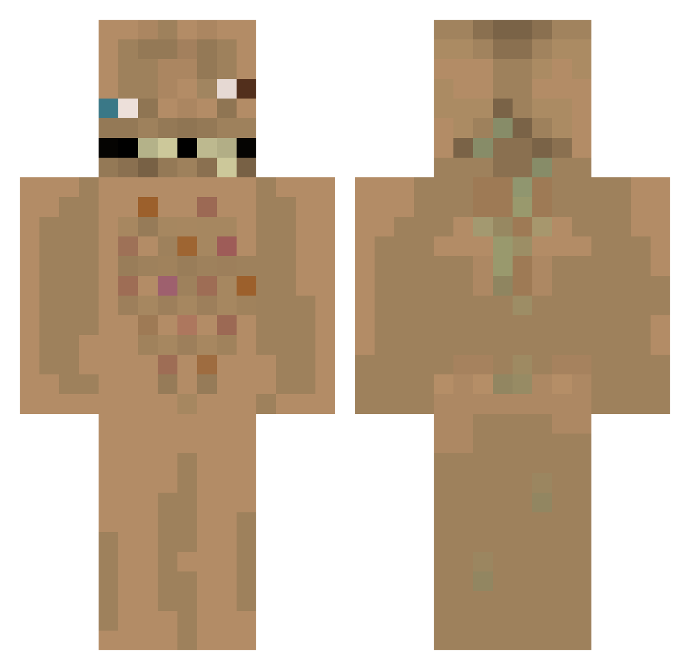 Cofi3r0 Minecraft skin, front and back view
