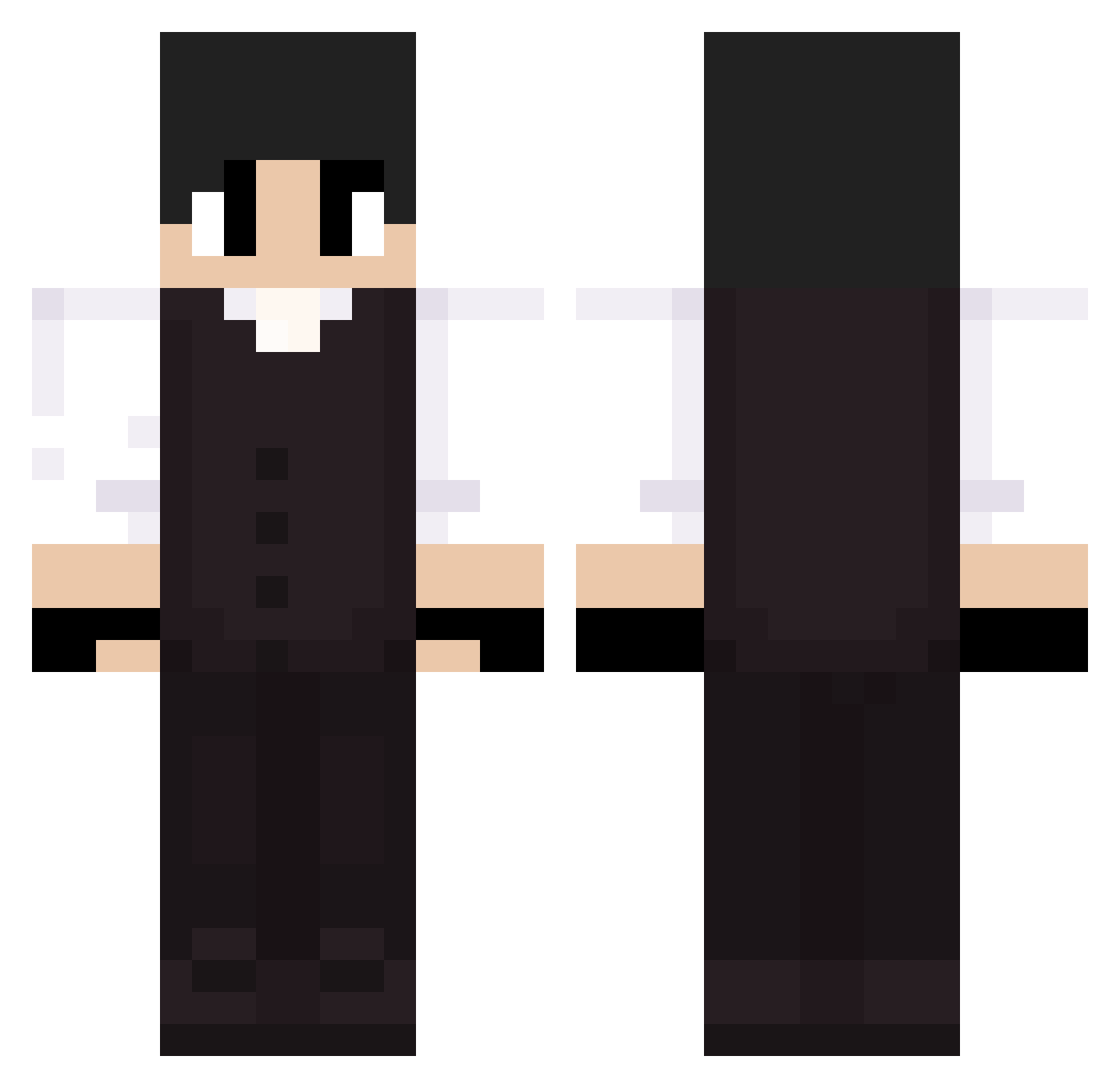 Vecle Minecraft skin, front and back view