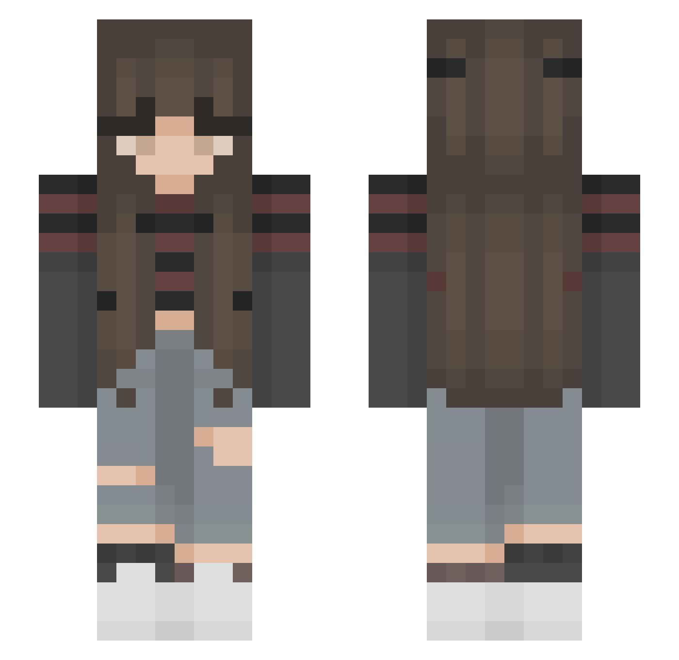railedyitaka Minecraft skin, front and back view
