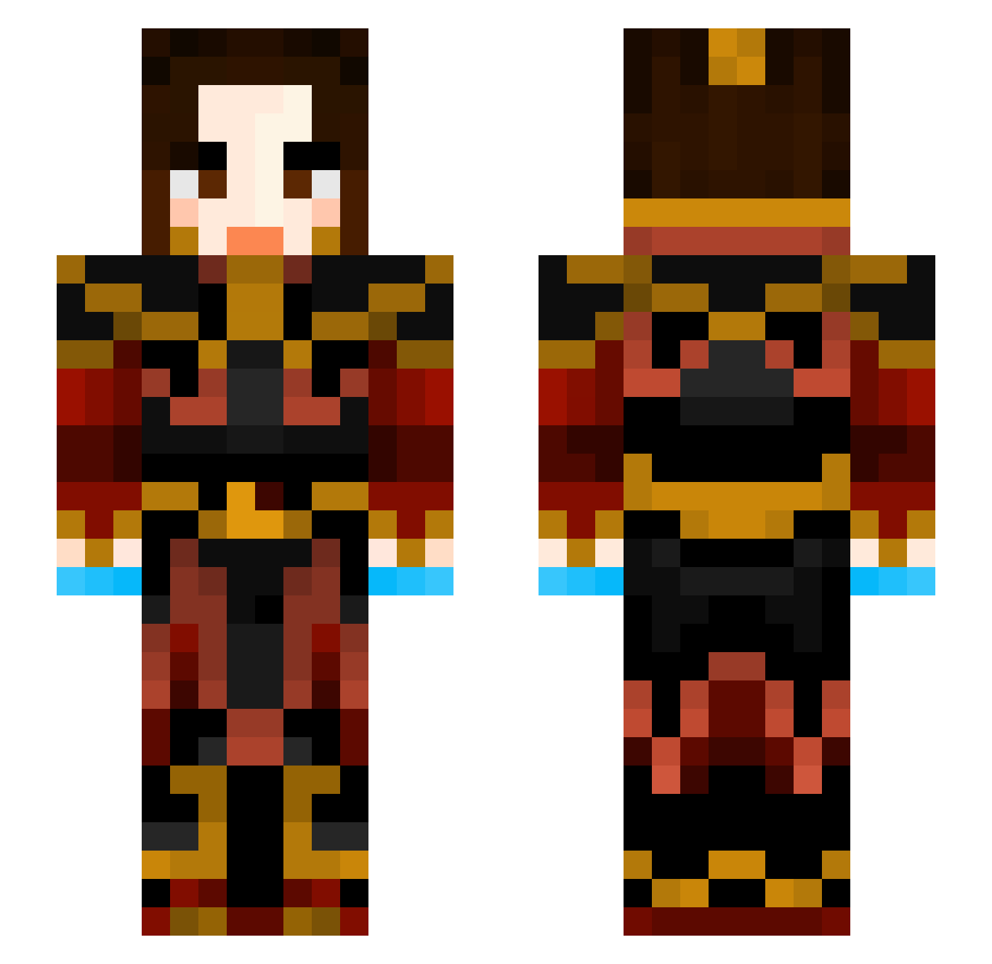 Dentelle Minecraft skin, front and back view