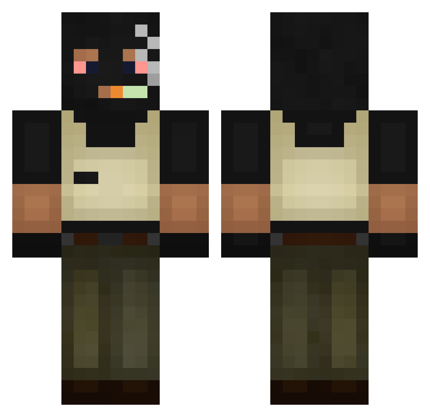 WHANGSTA Minecraft skin, front and back view