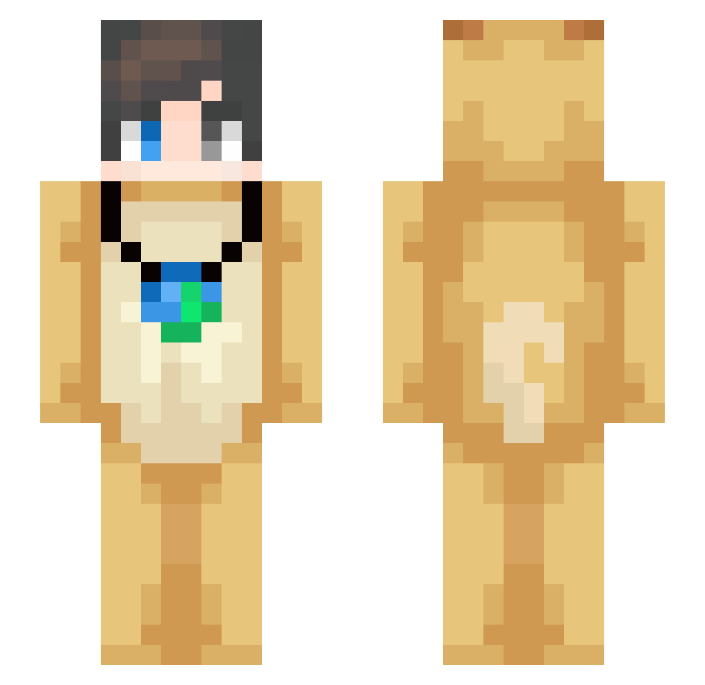 Eurth Minecraft skin, front and back view