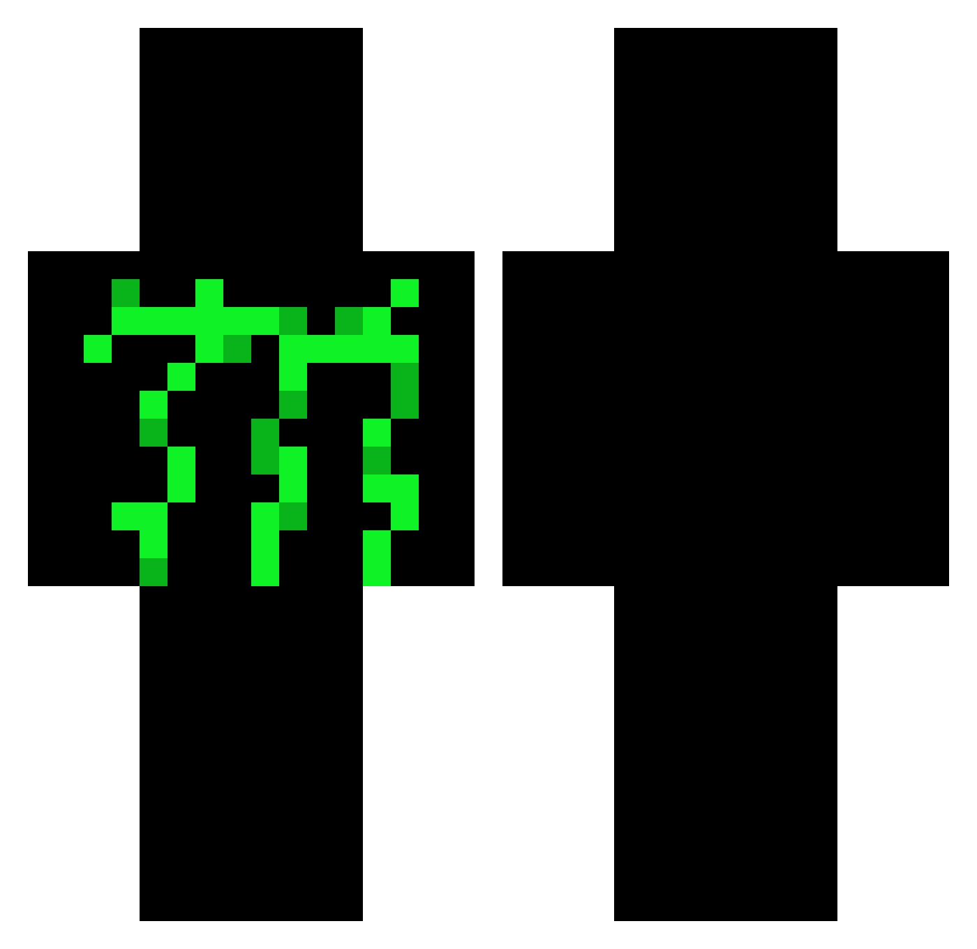 LilKittyKeeper Minecraft skin, front and back view