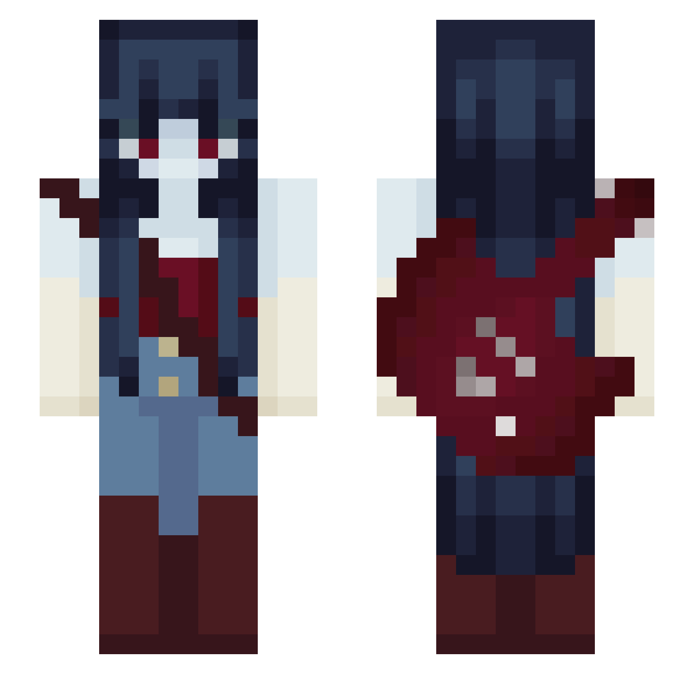 gl1tch_404 Minecraft skin, front and back view