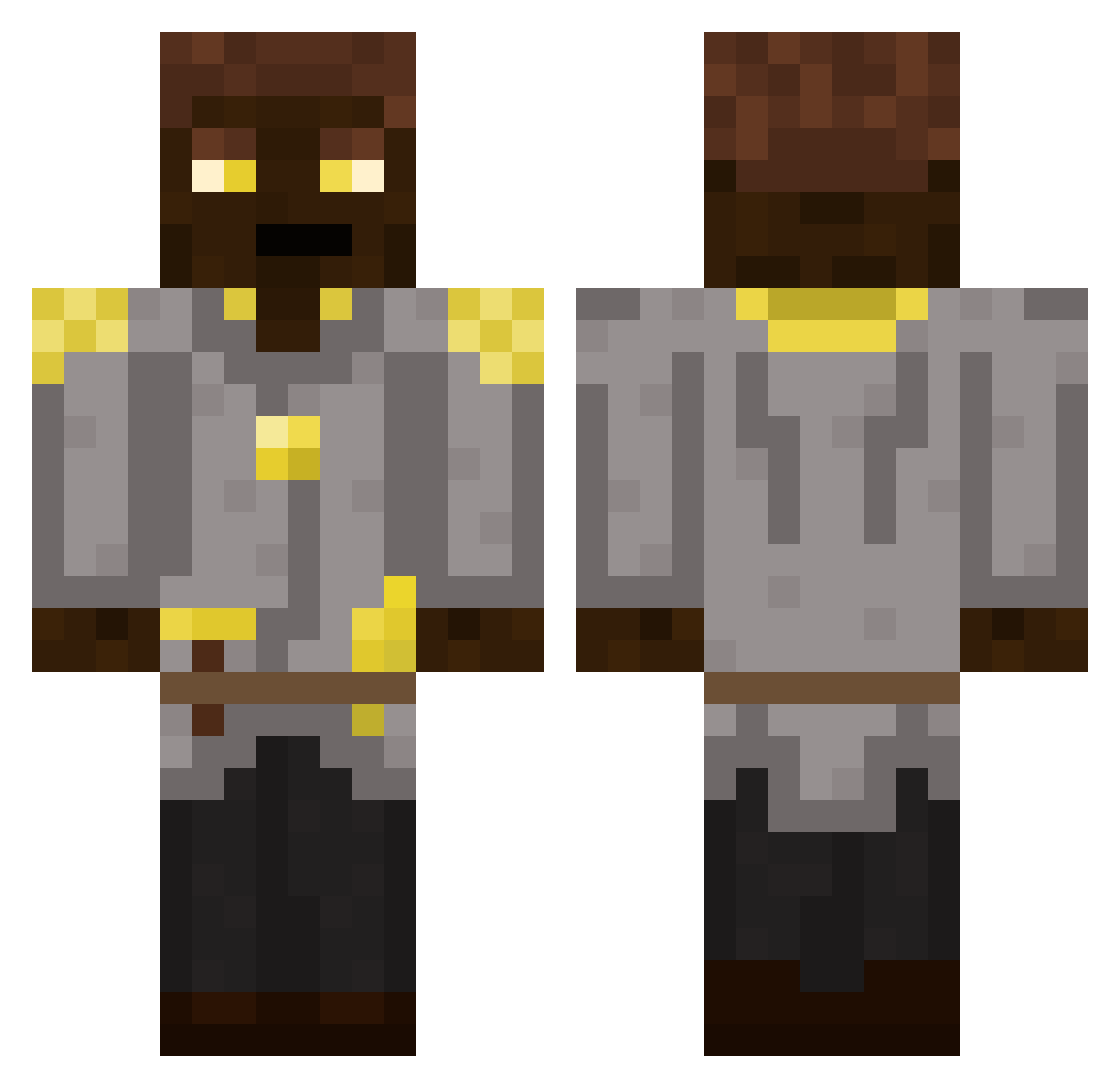 Puergo_ Minecraft skin, front and back view