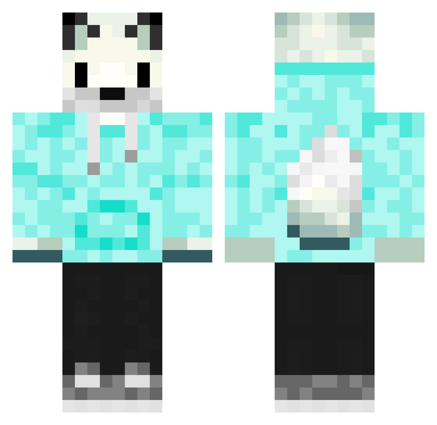 itssnow_fox Minecraft skin, front and back view