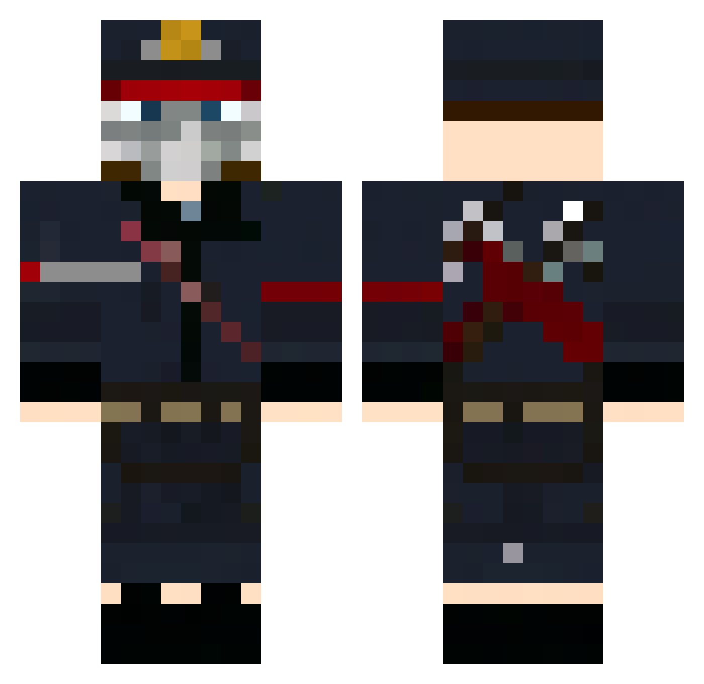 connor165hz Minecraft skin, front and back view