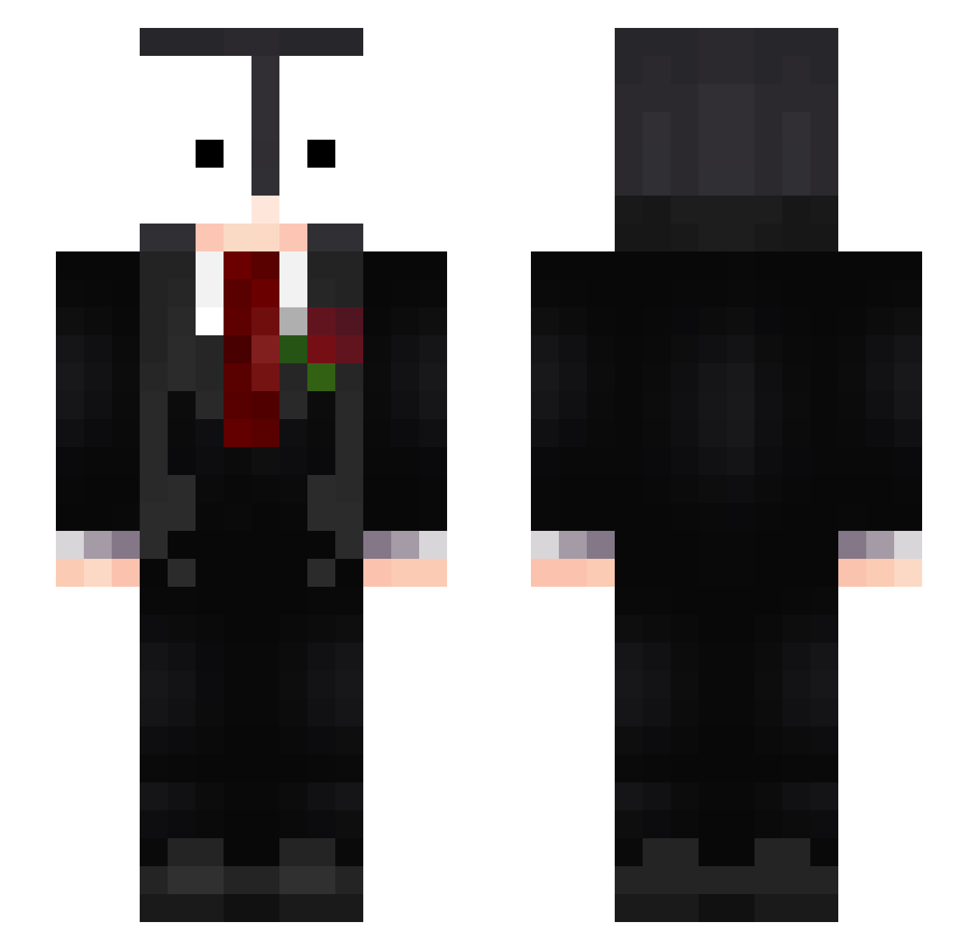 Niki_the_frog Minecraft skin, front and back view