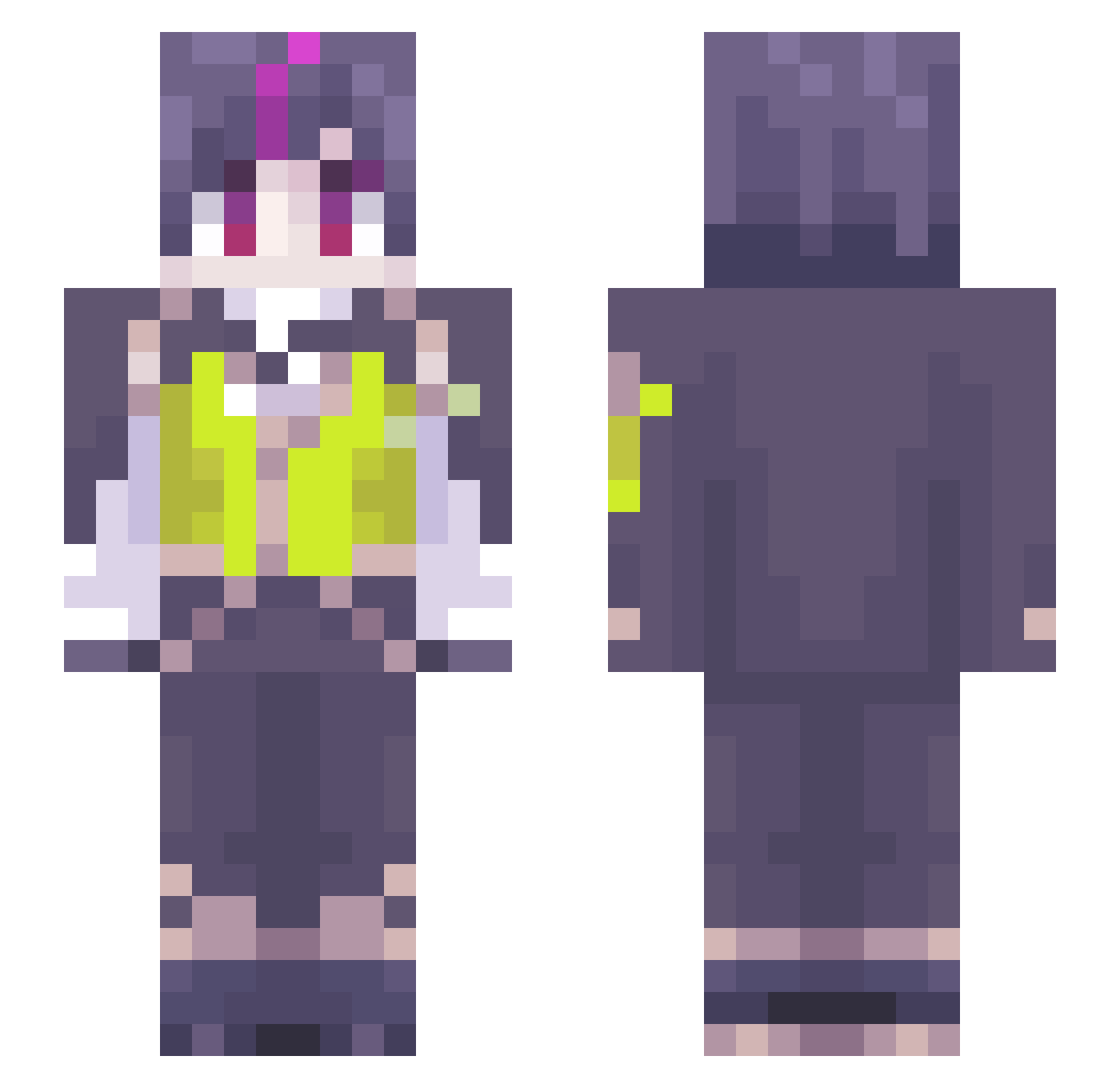 riotaltar Minecraft skin, front and back view