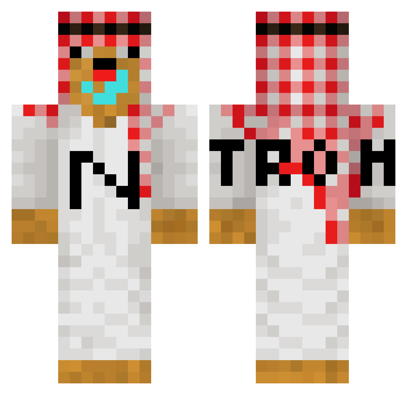 pXpCapalot Minecraft skin, front and back view