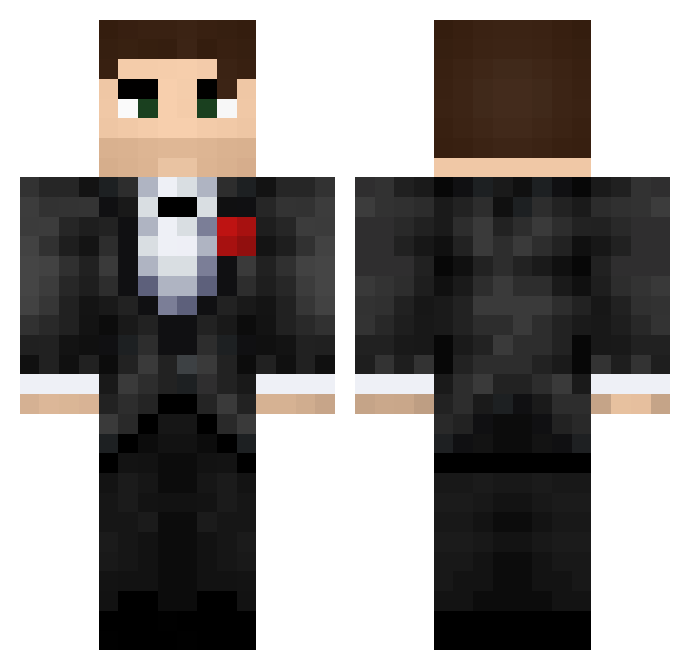Shawy Minecraft skin, front and back view